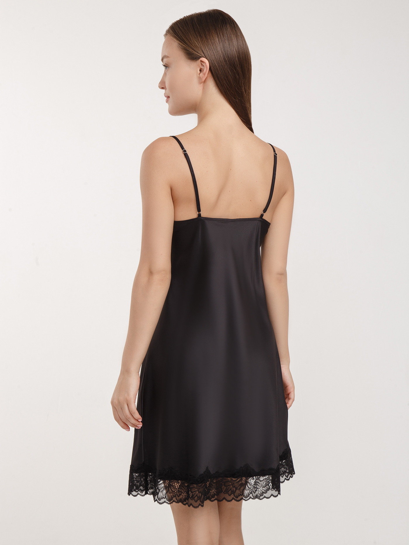 Сорочка на бретелях Черный СH-3-2021 | фото 3