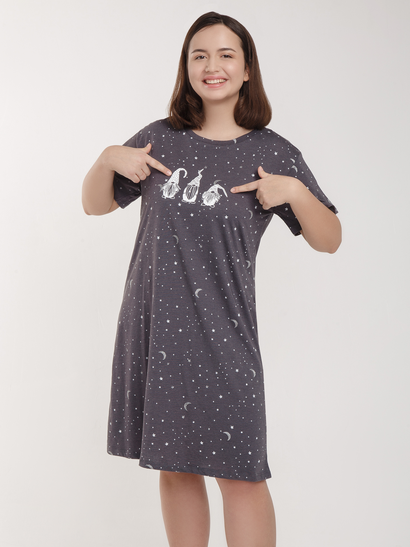 Платье Принт серый HH-4 | фото 1