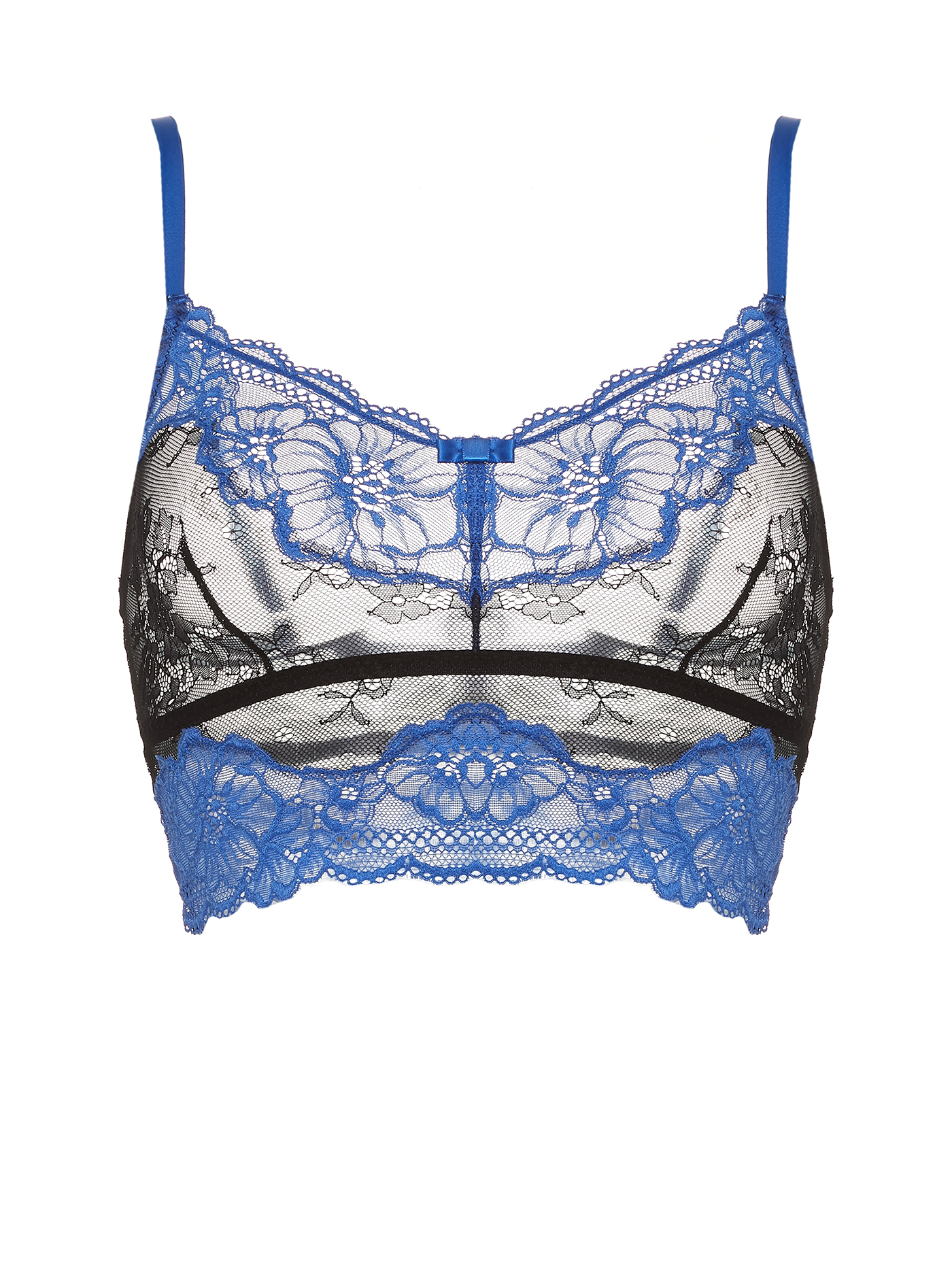 Бюстгальтер мягкий топ Черный с синим 2486F3316 | фото 3