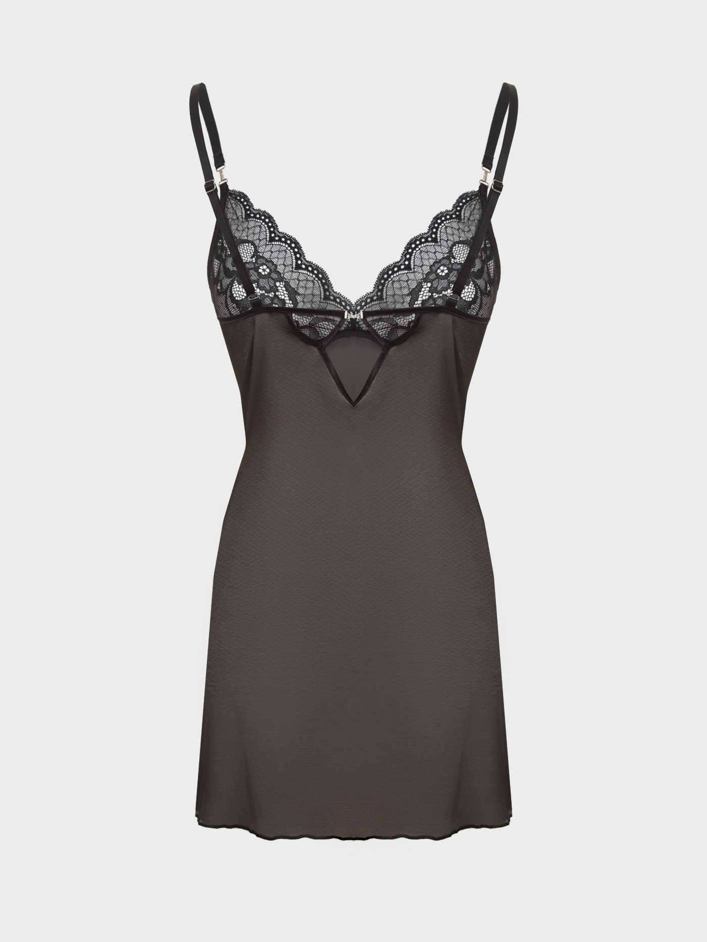 Сорочка на бретелях Черный 3033F3223 | фото 6