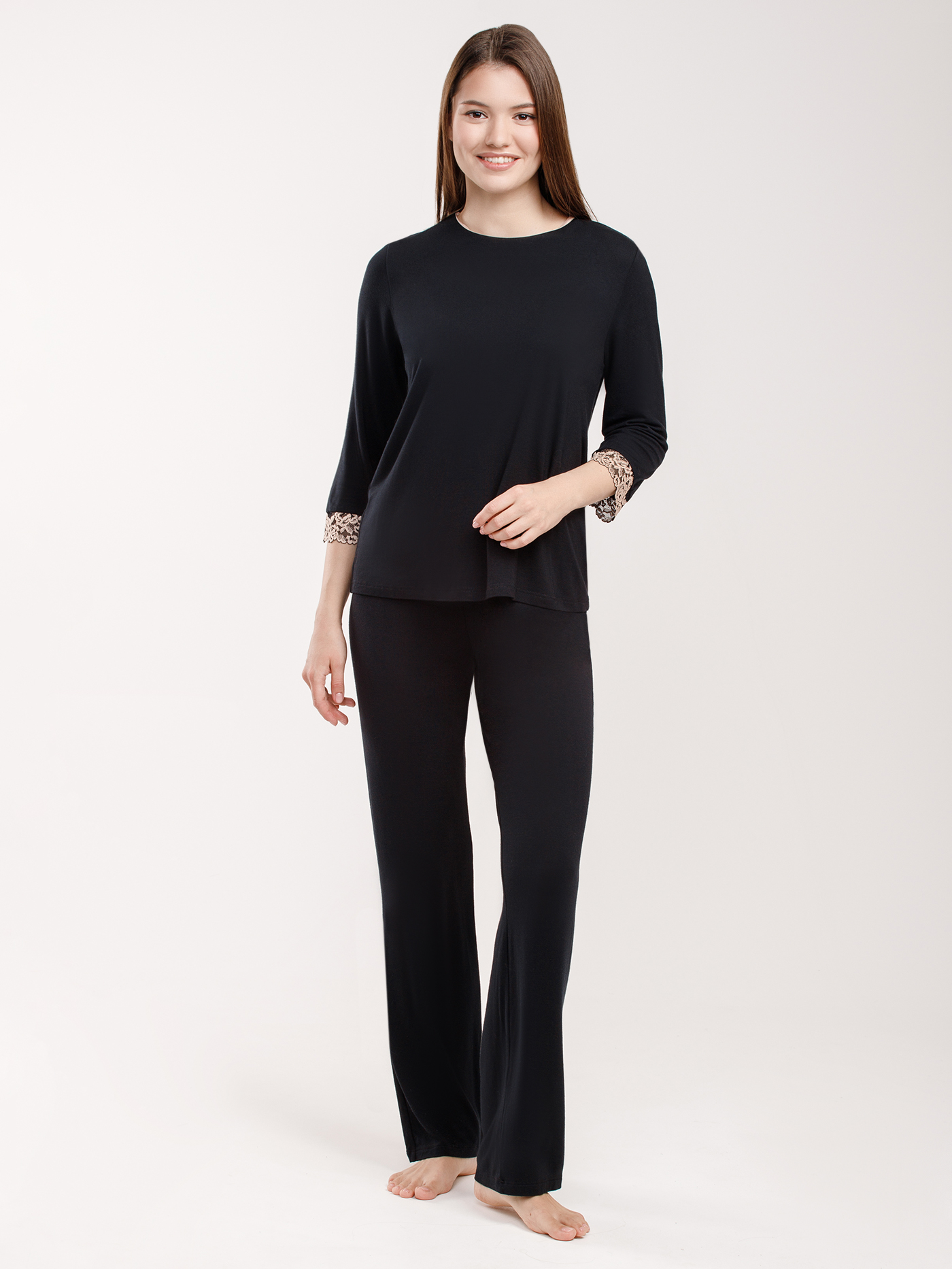 Футболка Черный/бежевый 2959F3432L | фото 3