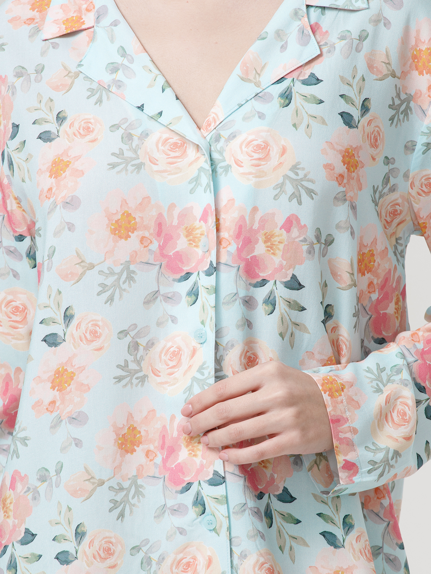 Рубашка Принт пионы PAR-03 | фото 8