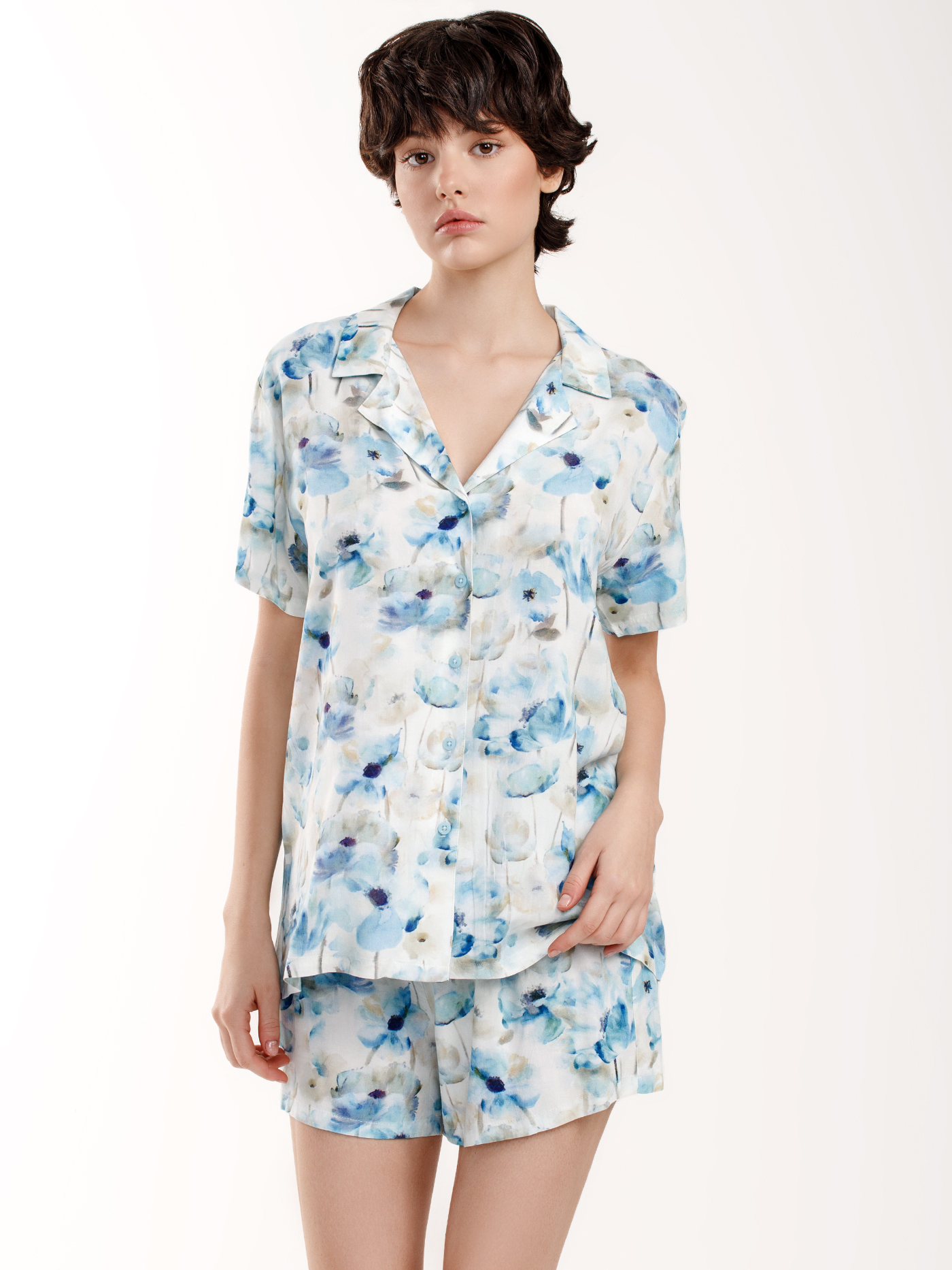 Пижамный топ Принт акварель PAR-04 | фото 3