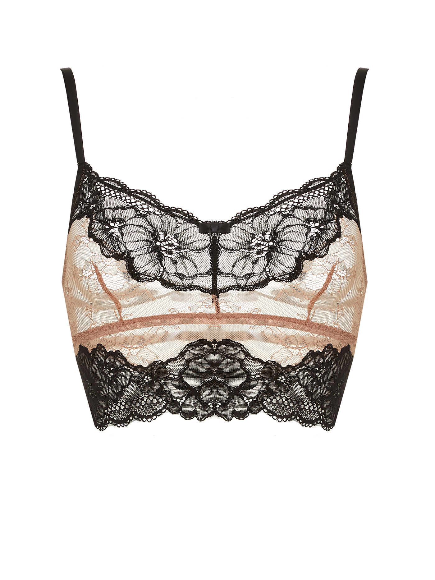 Бюстгальтер мягкий топ Бежевый с черным 2486F3316 | фото 3