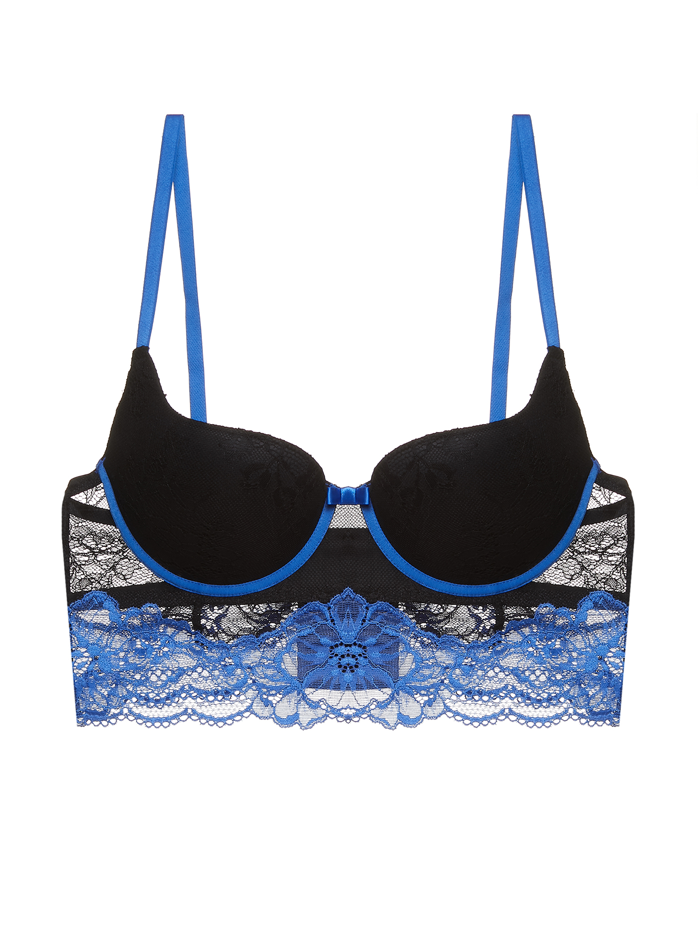 Бюстгальтер бюстье Черный с синим 2486F1650 | фото 3
