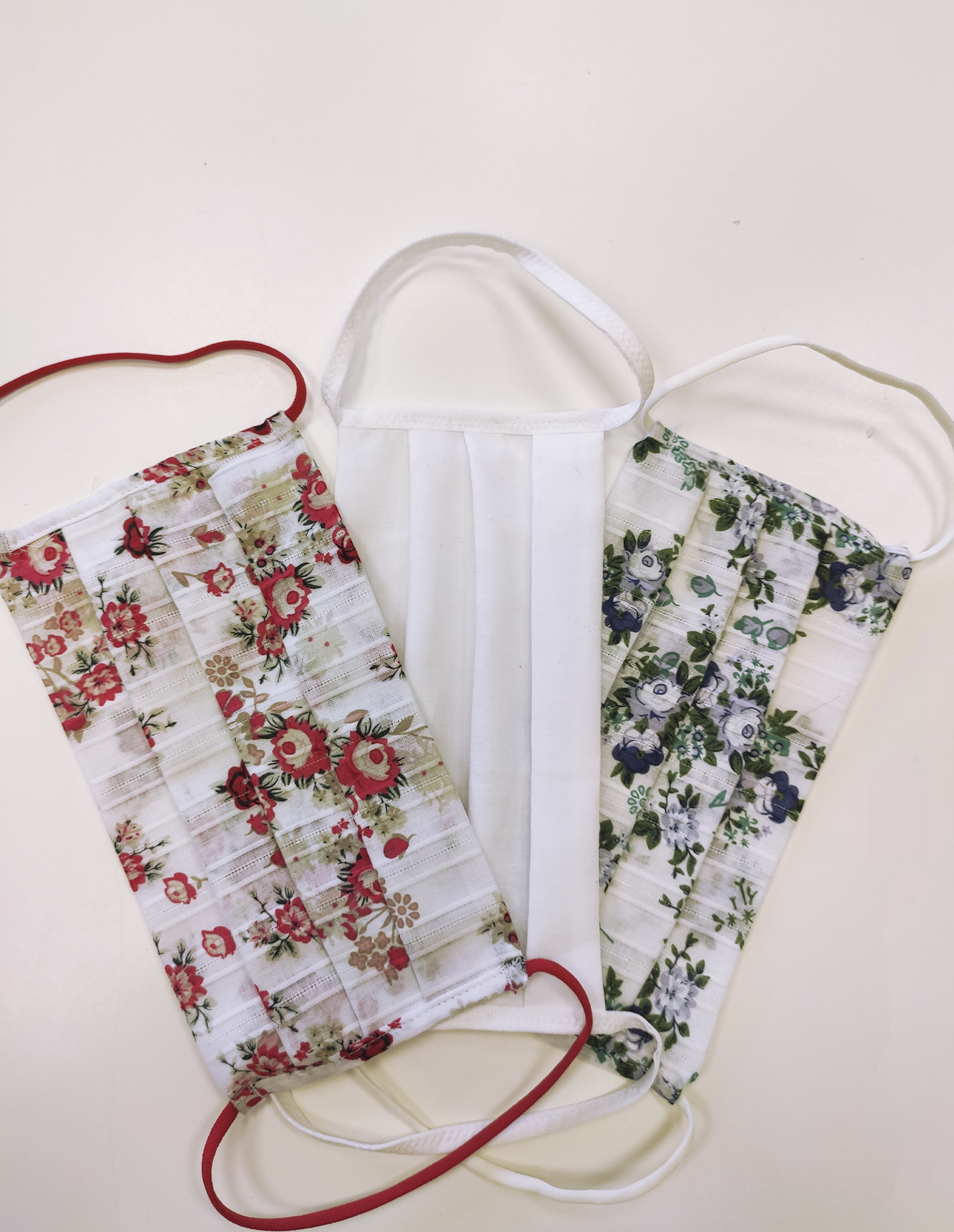 Маска защитная набор 3 шт. Принт бирюзовый/принт красный/белый 2791F9302_N3 | фото 1