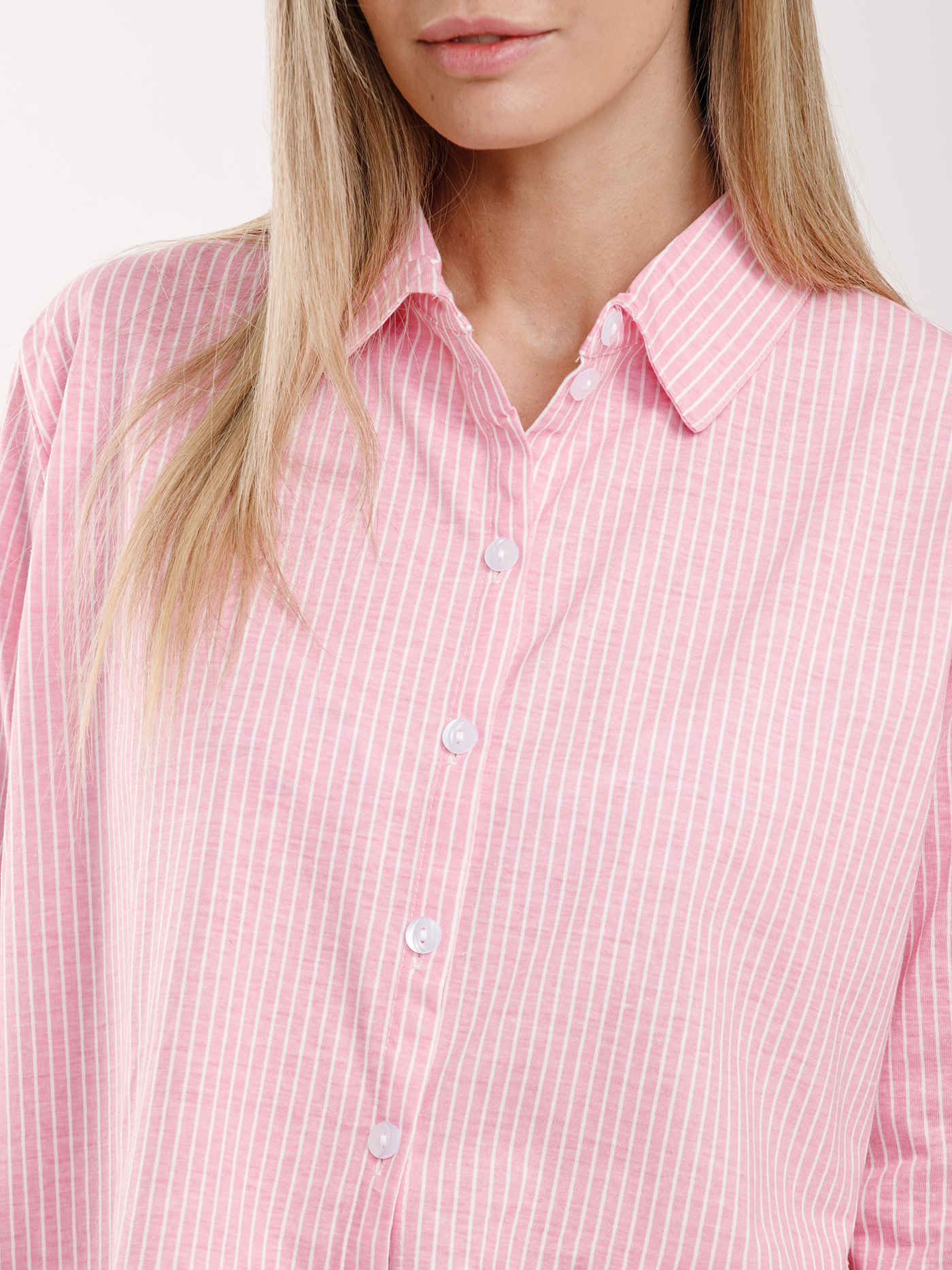 Пижама рубашка / шорты Розовый с белым WK-1404P | фото 3