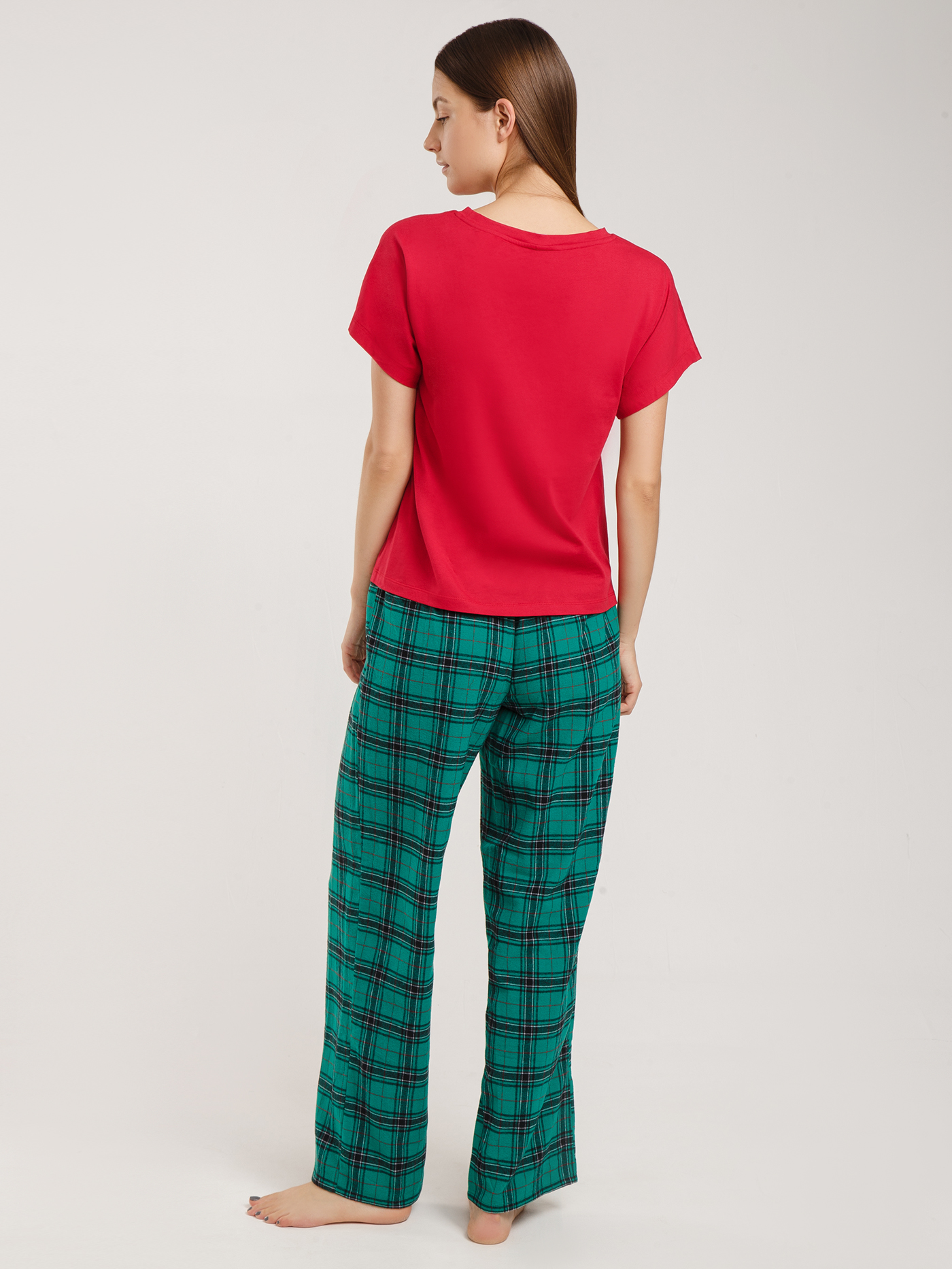 Брюки Зеленая клетка JBN-1 | фото 2