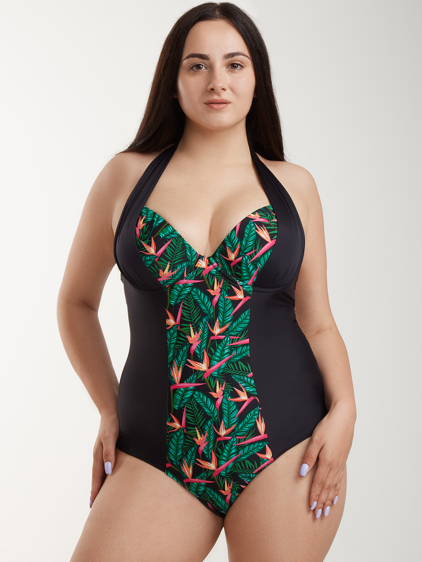 Купальник слитный push-up Принт тропические цветы 2523S4721_U | фото 1