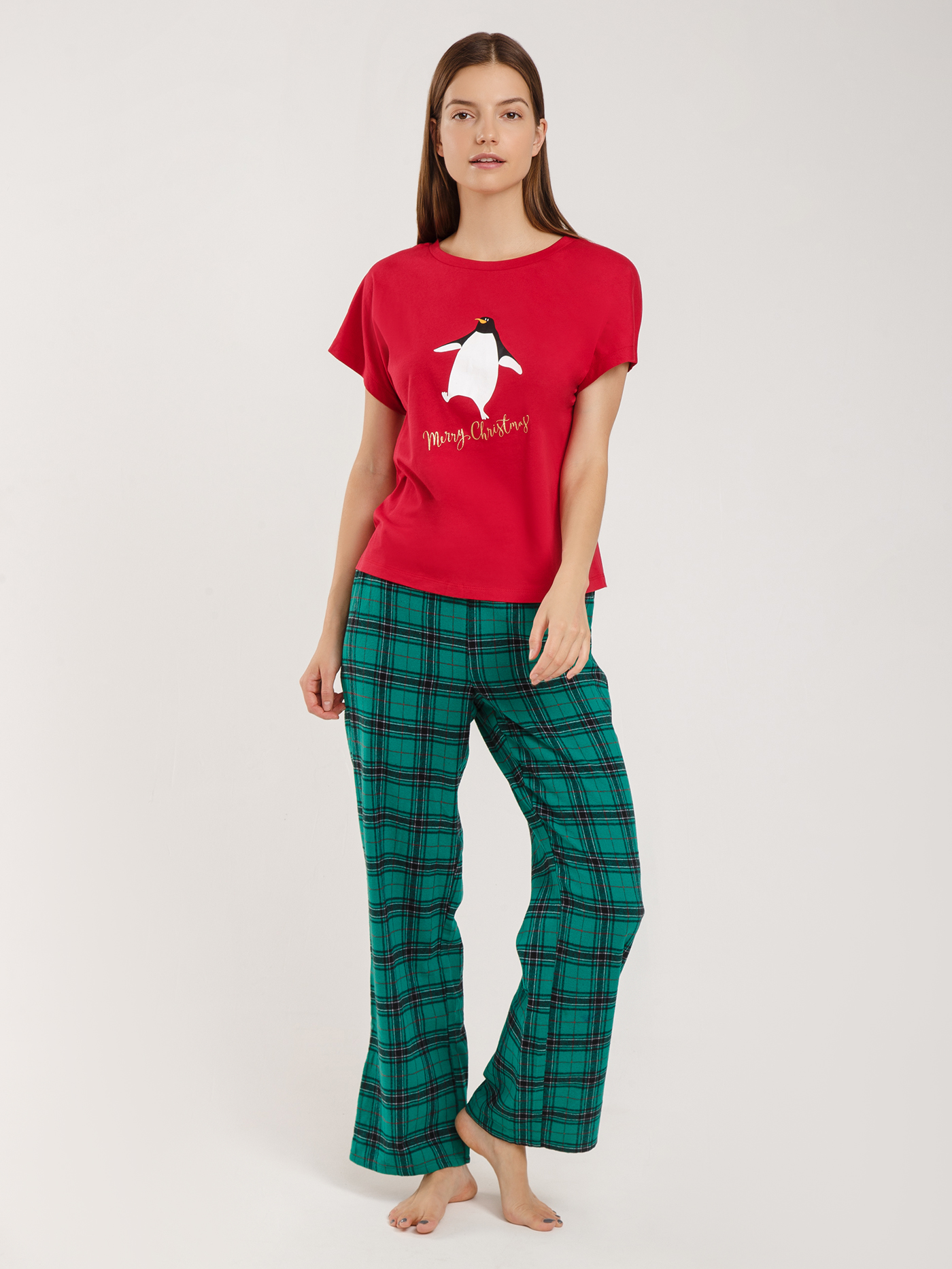 Брюки Зеленая клетка JBN-1 | фото 1