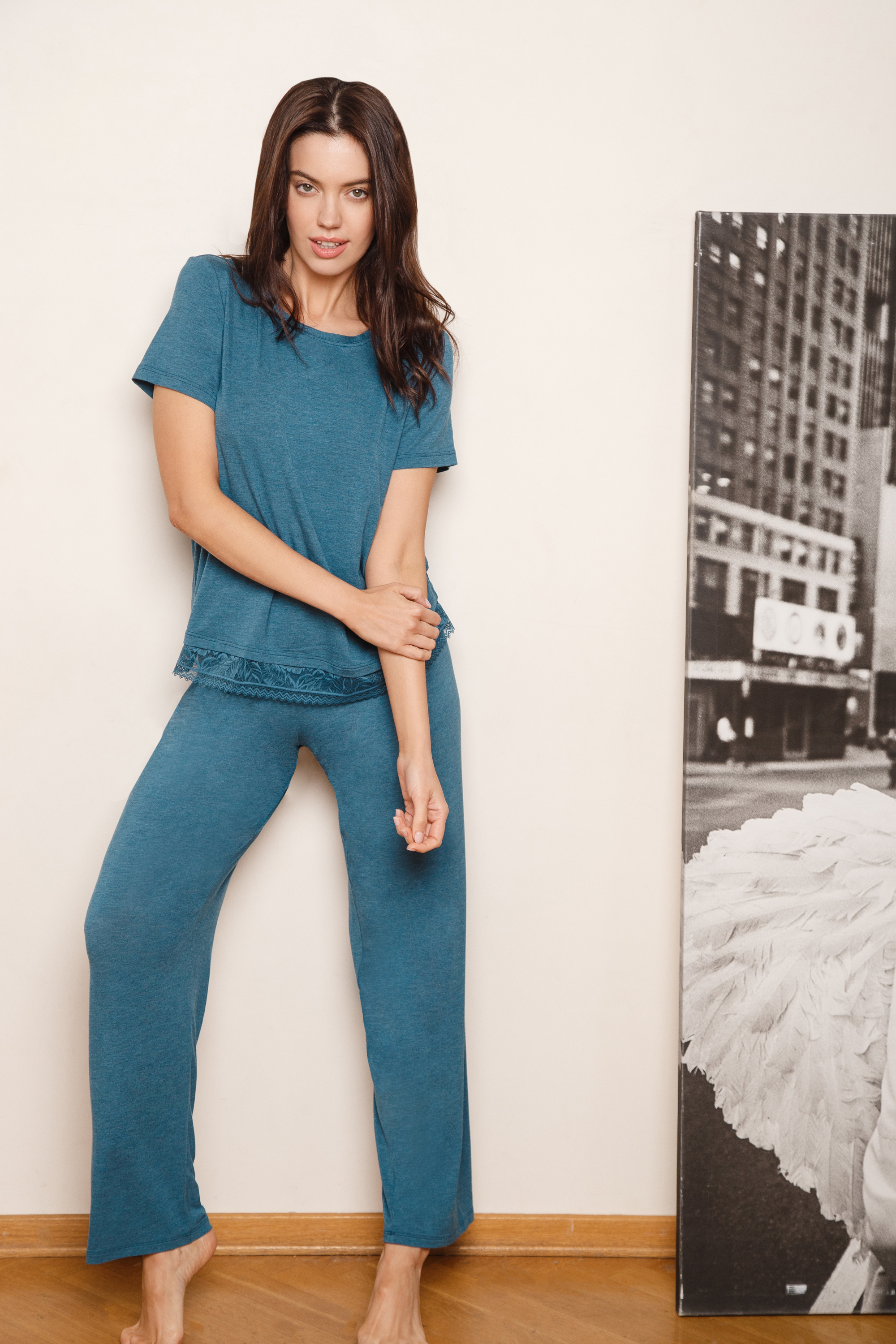 Брюки Бирюзовый 2855F5004 | фото 1