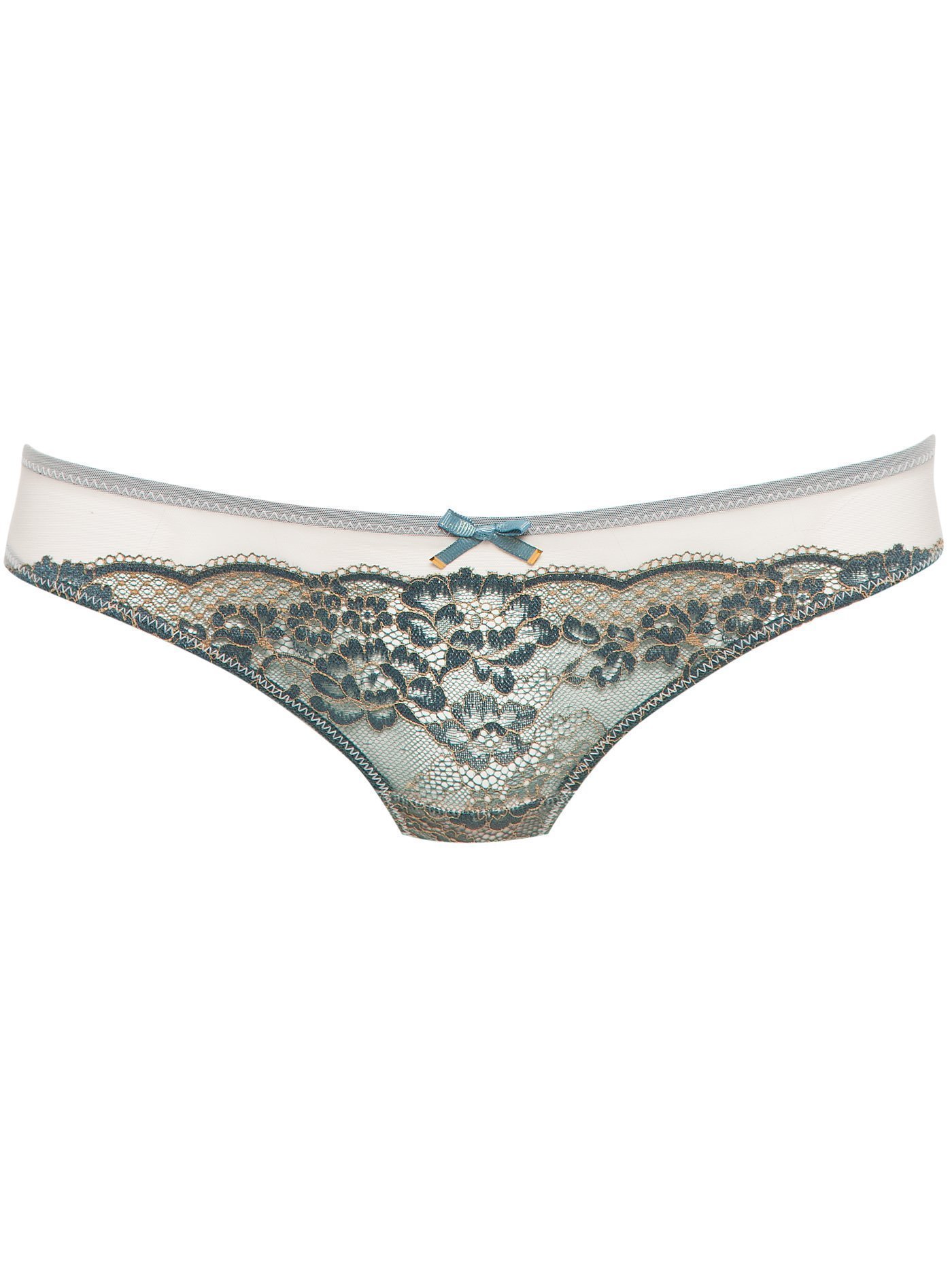 Трусы стринг Бежевый с зеленым DE3690ST | фото 3