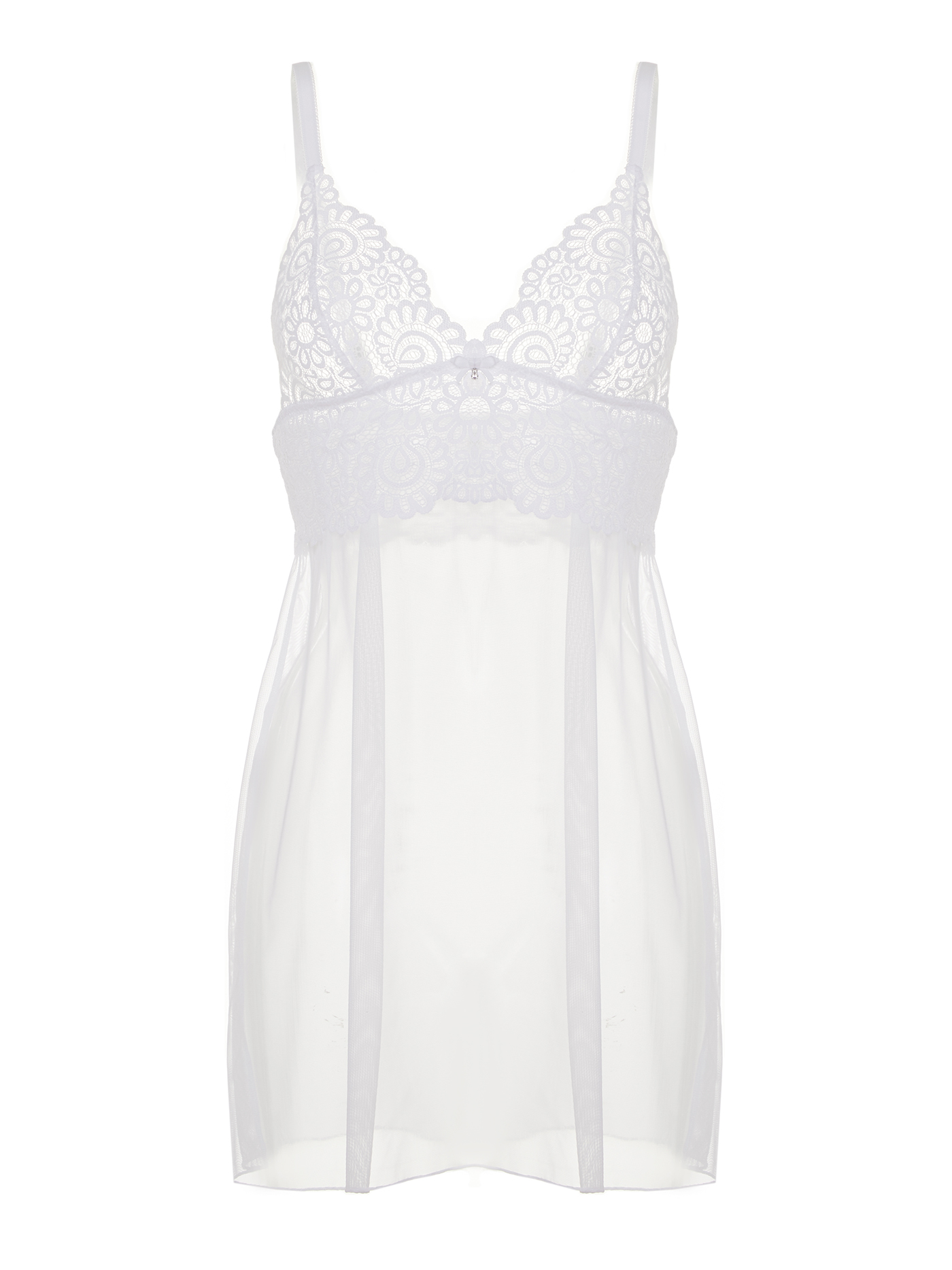 Сорочка на бретелях Белый 2484F3209_U | фото 3