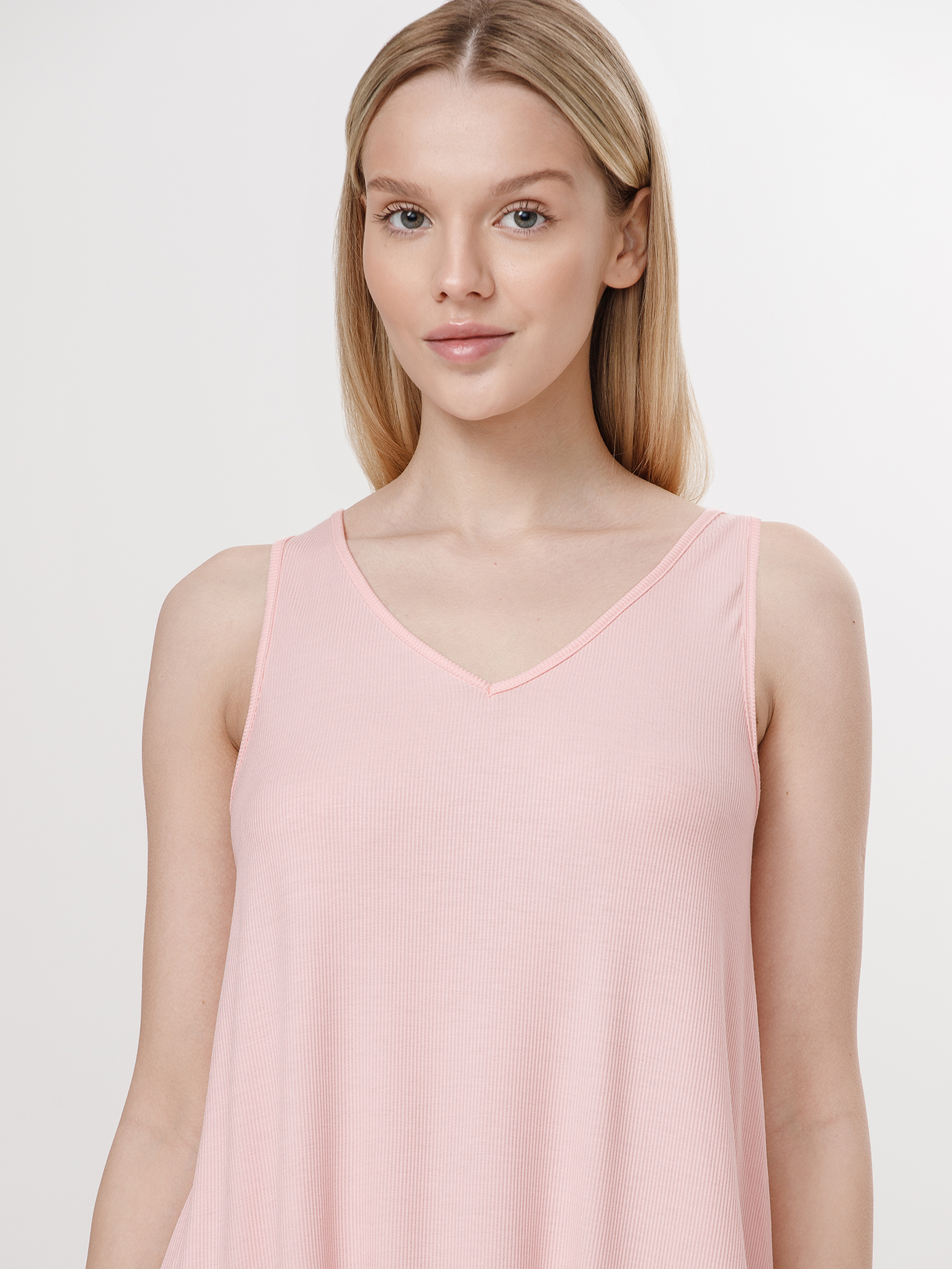 Сорочка на бретелях Пастельно-розовый 3001F3226L | фото 3