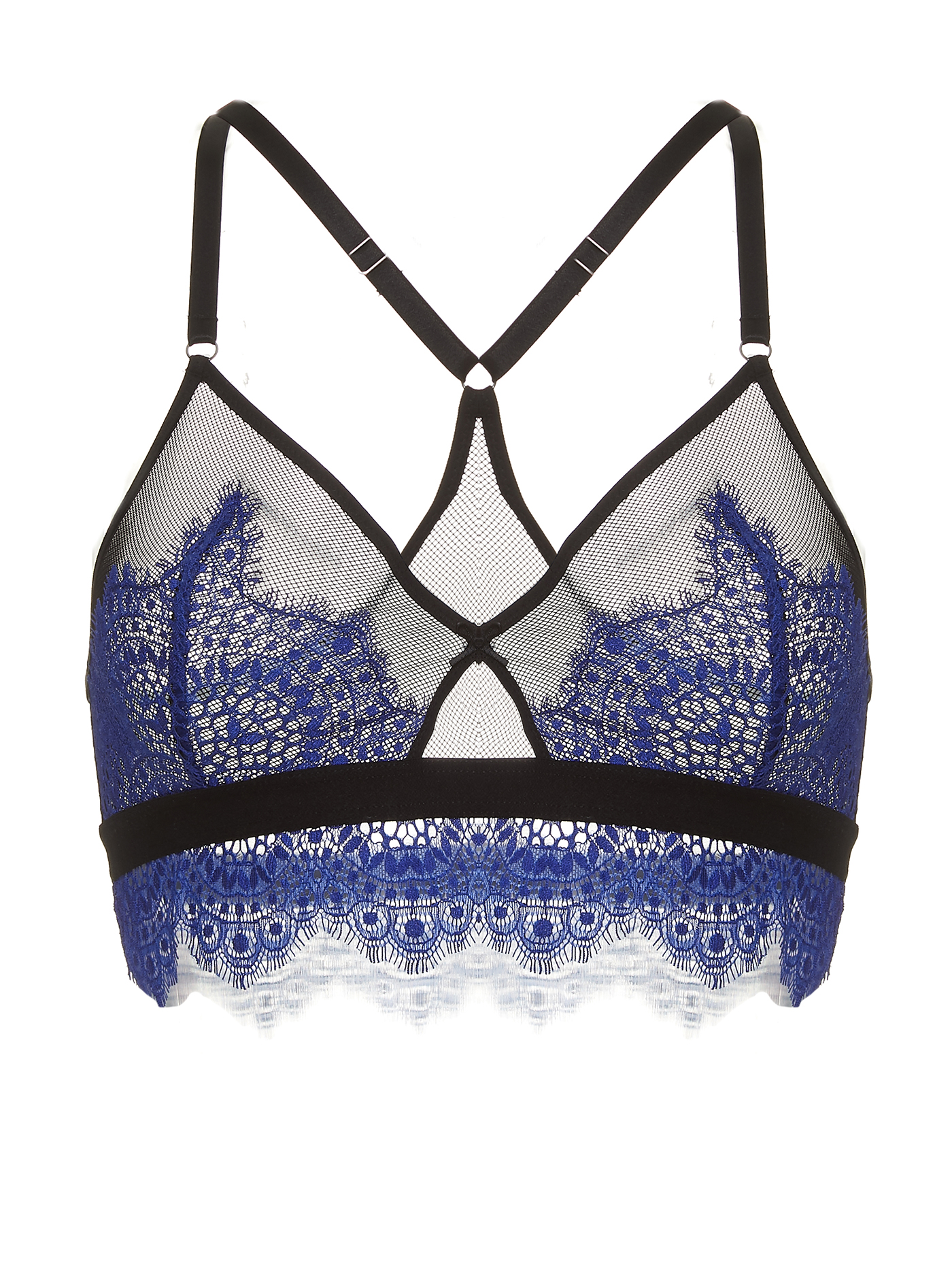 Бюстгальтер мягкий топ Черный с синим 2368F3308 | фото 3