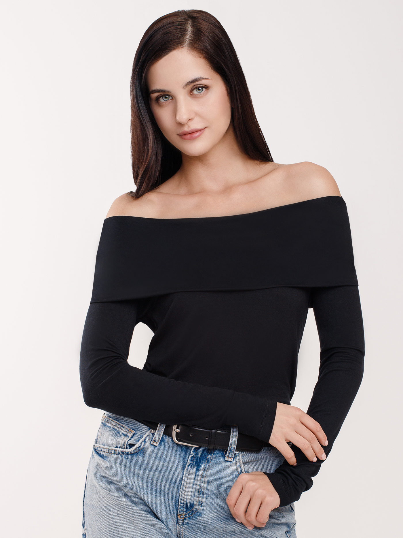 Лонгслив Черный 2849F3433 | фото 1