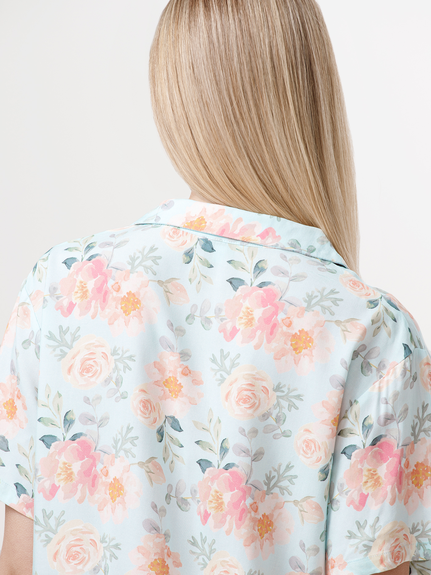 Пижамный топ Принт пионы PAR-04 | фото 4