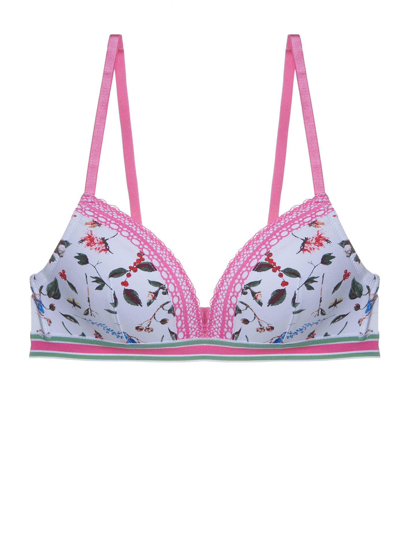 Бюстгальтер треугольник t-shirt Принт цветы MOU-12576 | фото 3