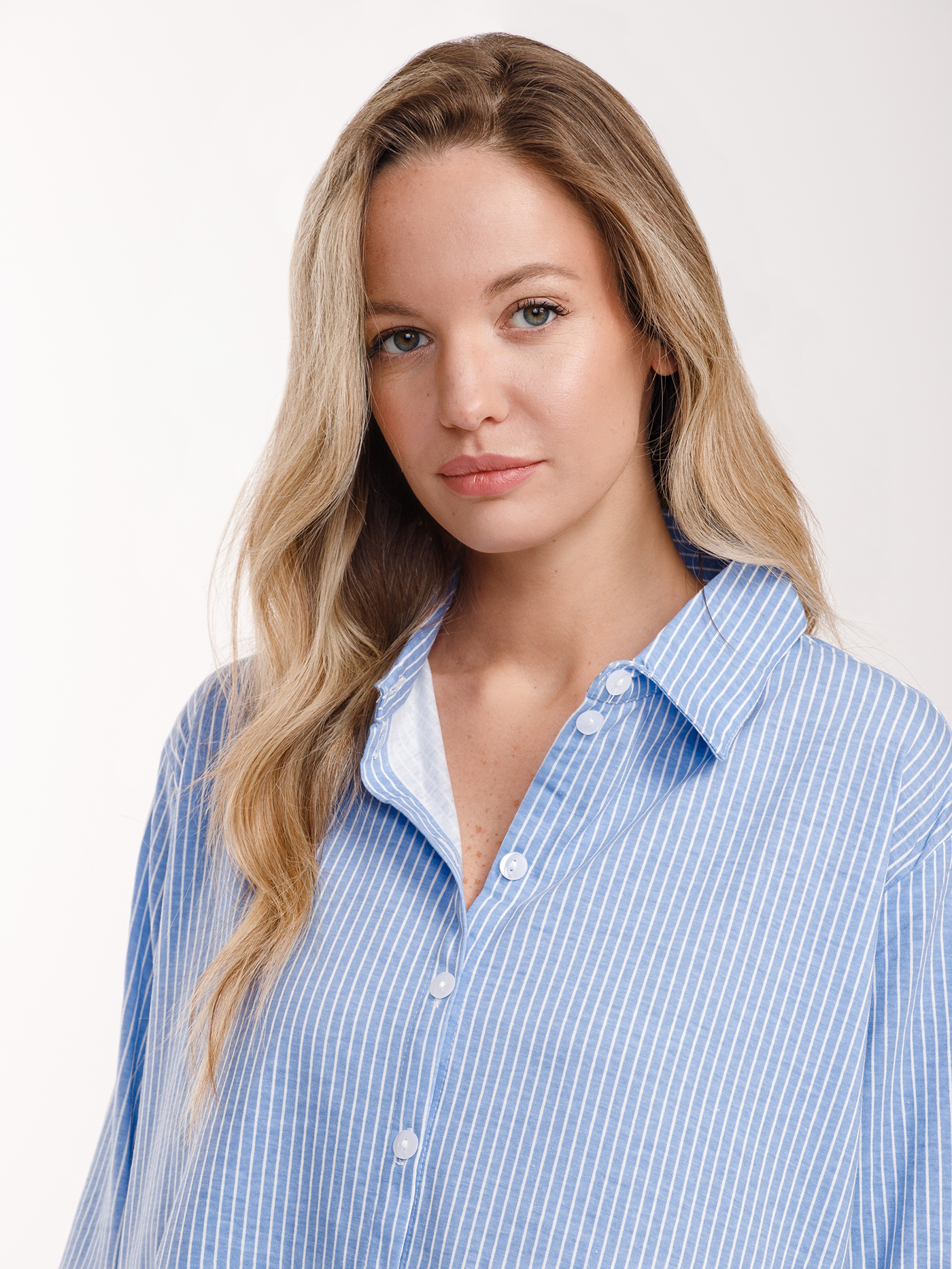 Пижама рубашка / шорты Синий с белым WK-1404P | фото 3