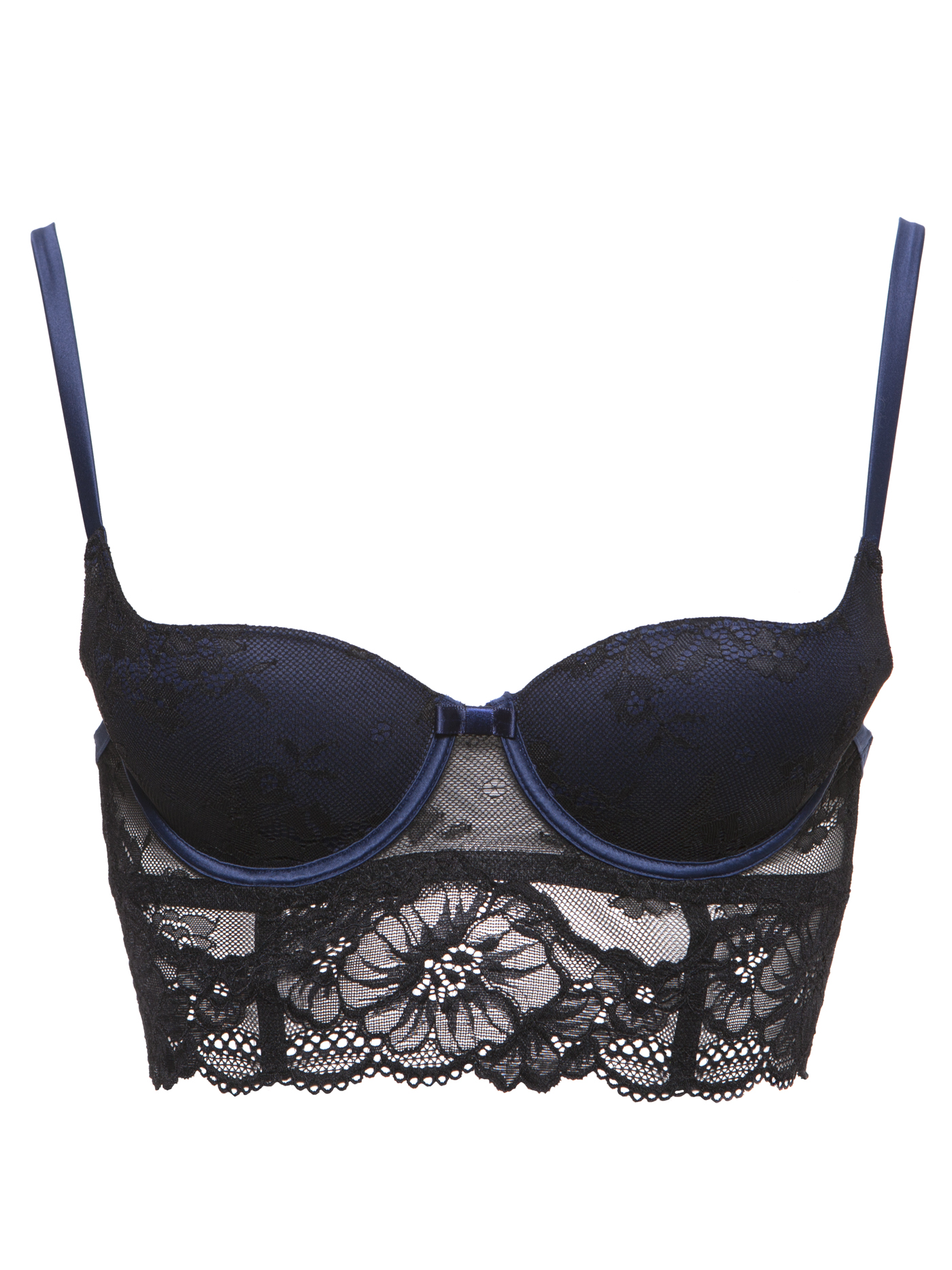 Бюстгальтер бюстье Черный с синим 2338F1650 | фото 3