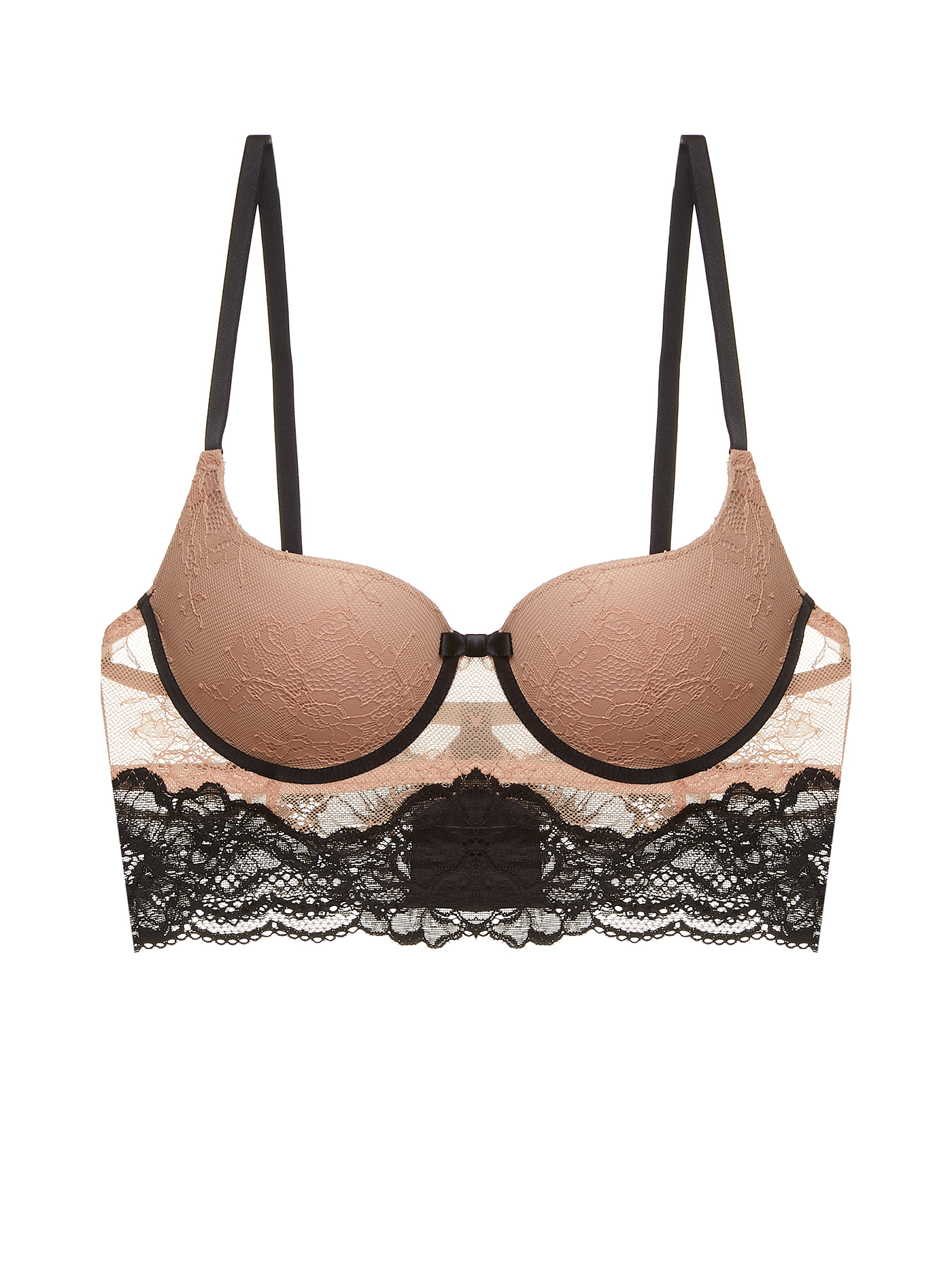 Бюстгальтер бюстье Бежевый с черным 2486F1650 | фото 3