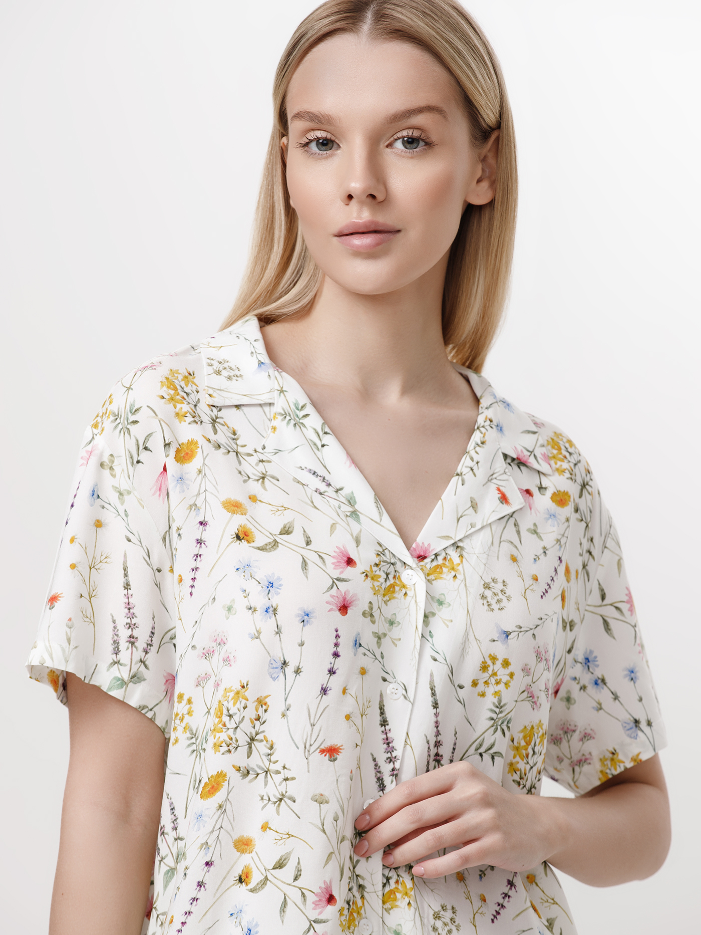 Пижамный топ Принт ботаника PAR-04 | фото 8