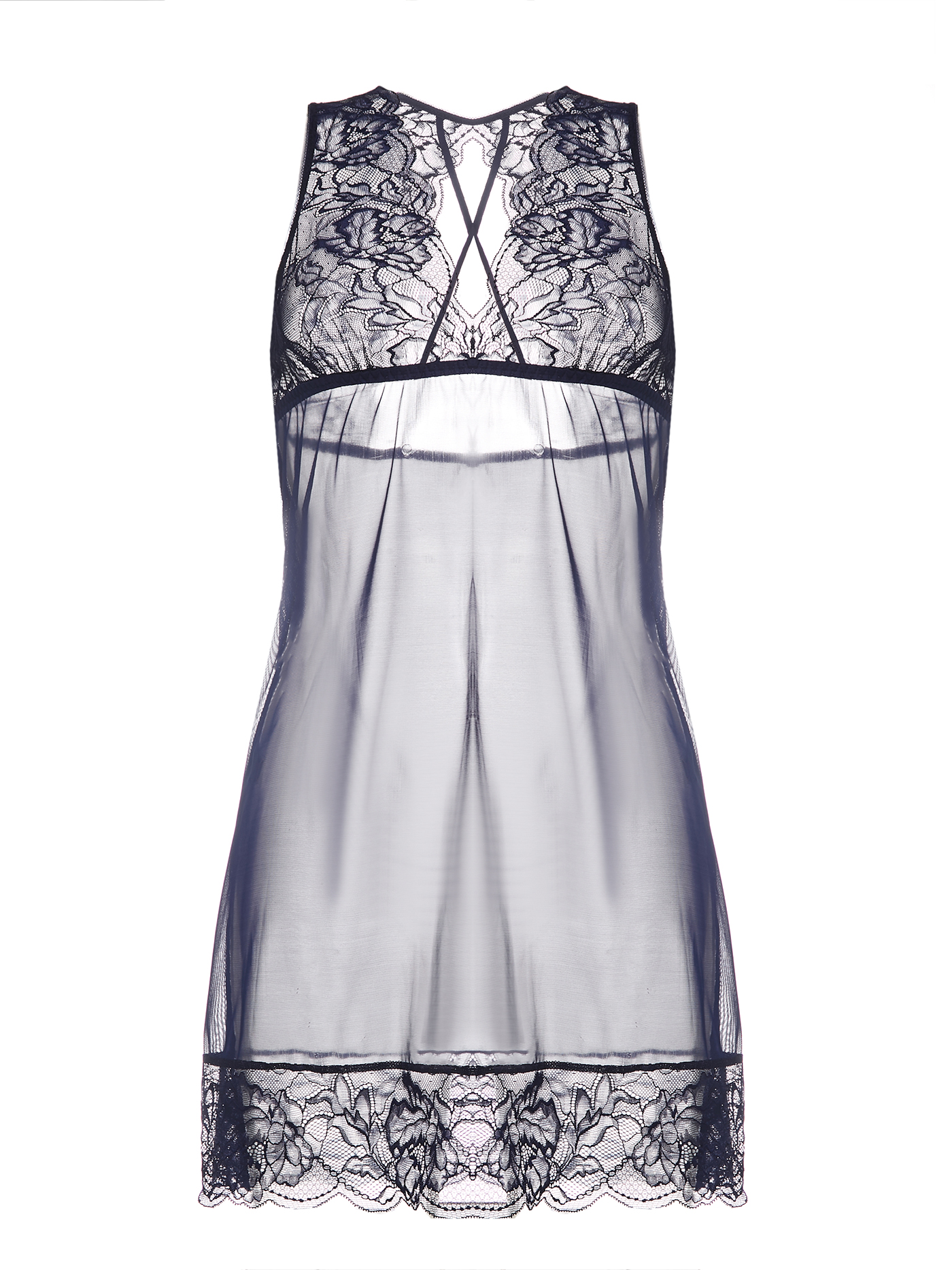 Сорочка на бретелях Синий 2640F3226 | фото 3