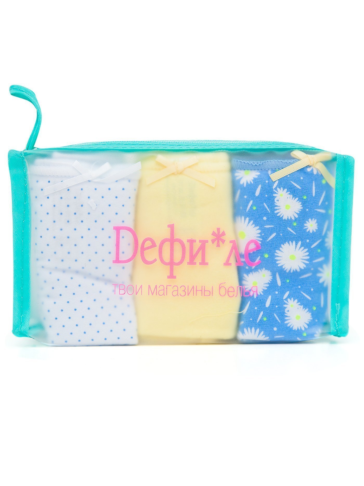 Трусы шорты набор 3 шт. Принт ромашки DG002 | фото 1