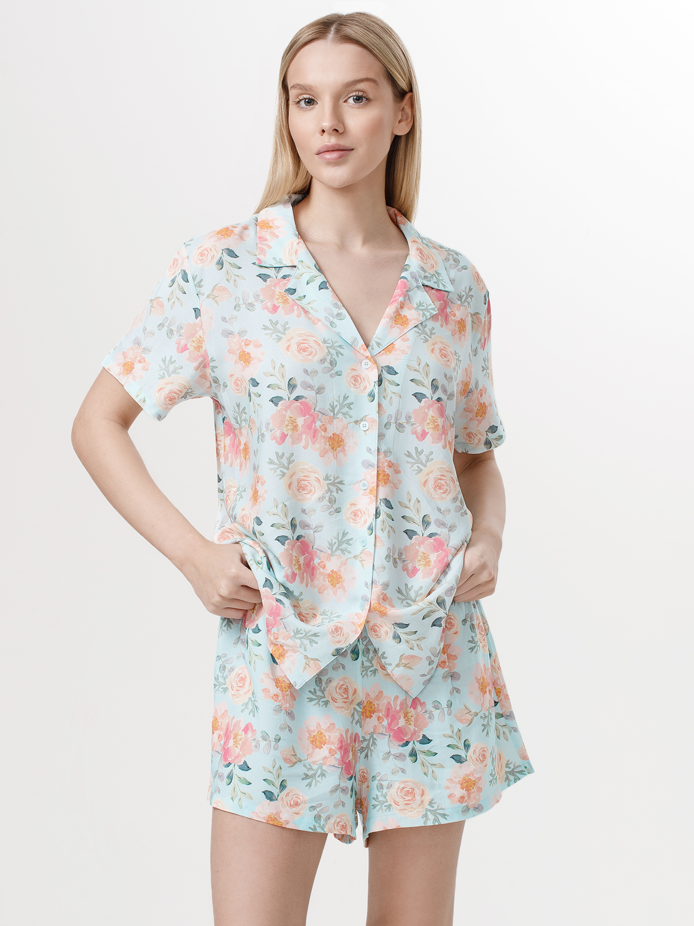 Шорты Принт пионы PAR-02 | фото 3