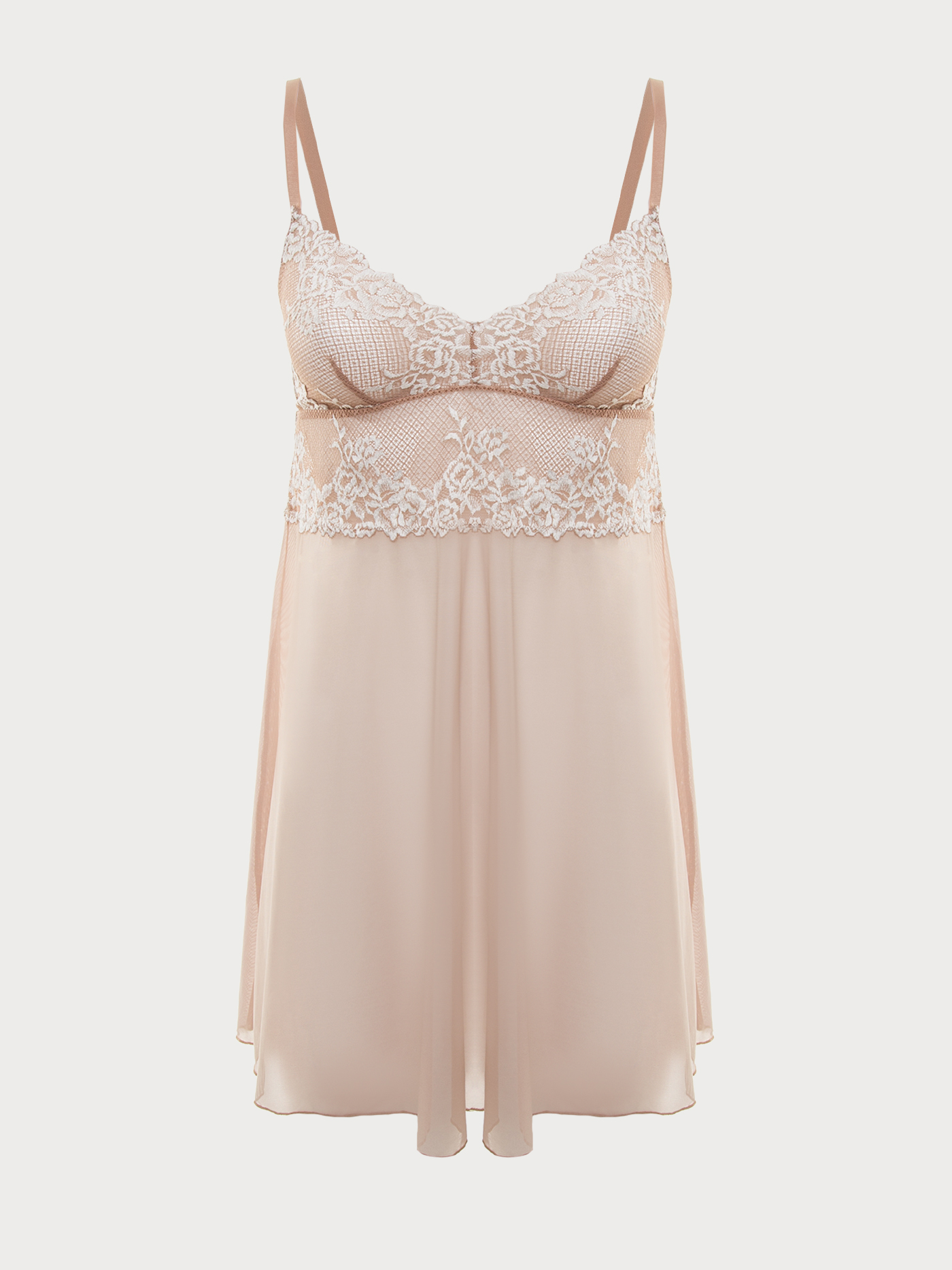 Сорочка на бретелях Бежевый 2868F3210 | фото 6