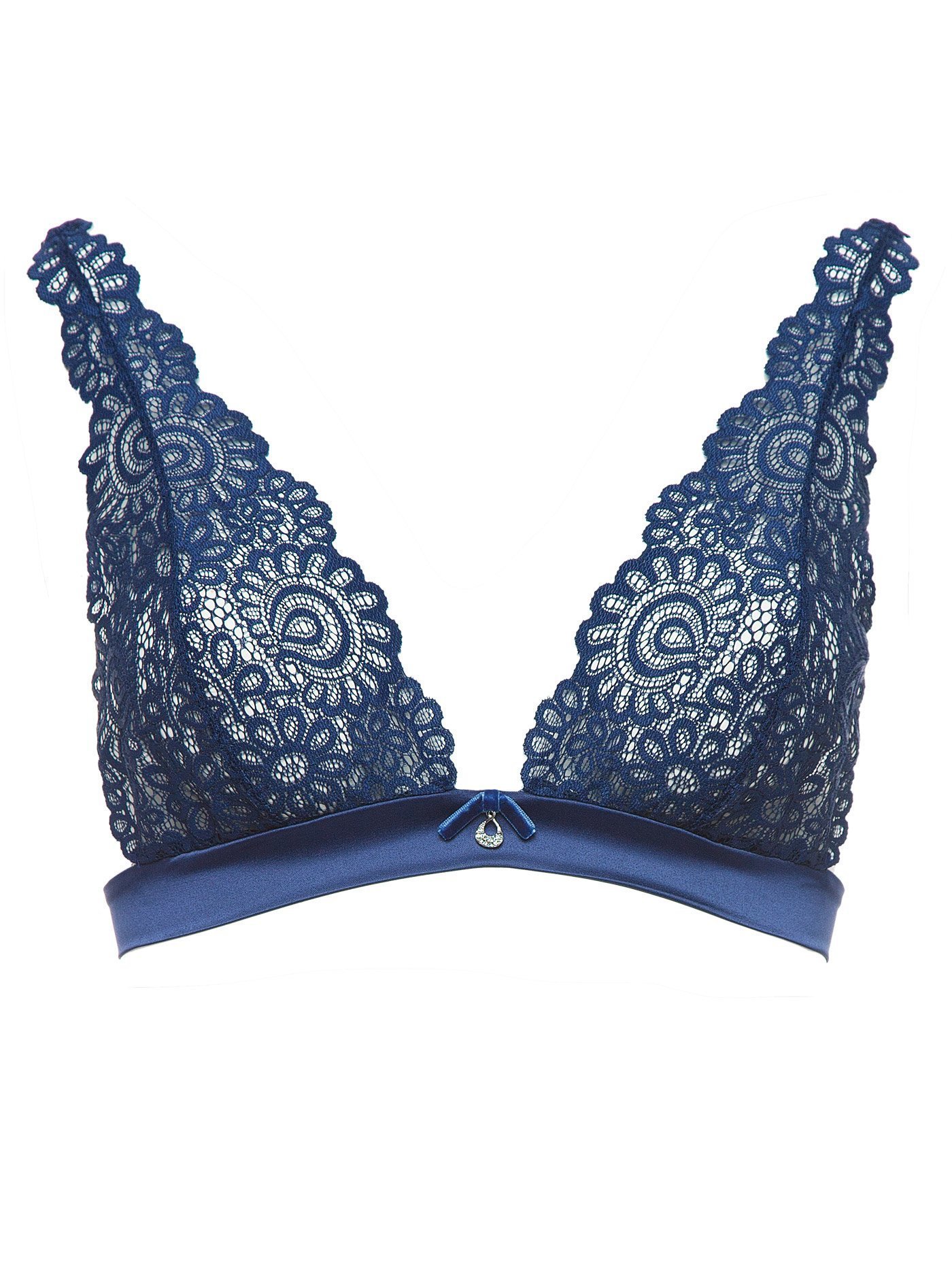 Бюстгальтер мягкий треугольник Темно-синий 2009F1411 | фото 3