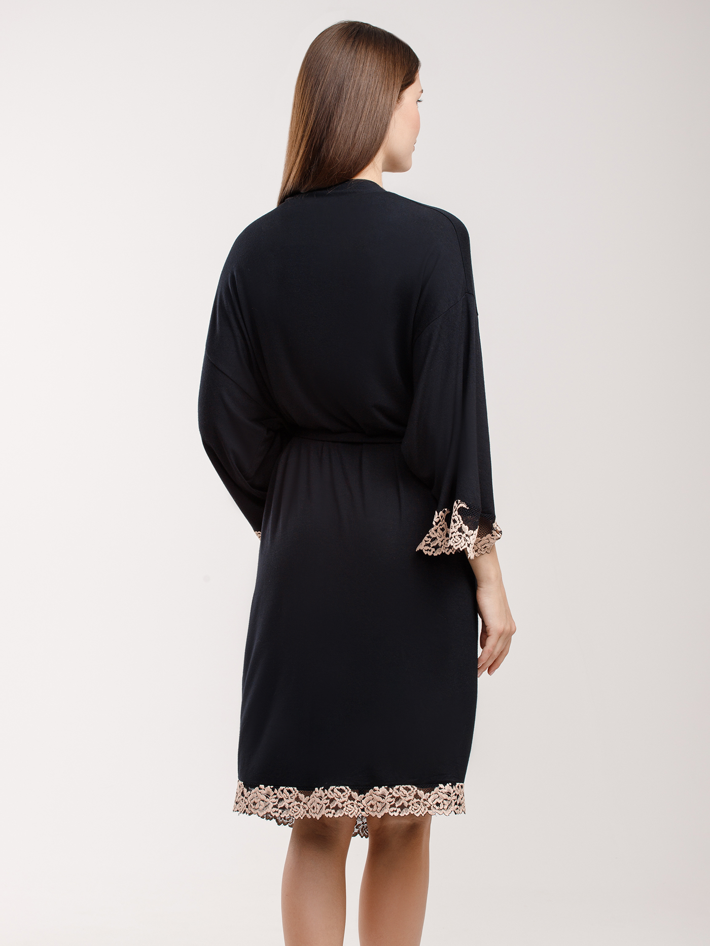 Халат Черный/бежевый 2959F3504L | фото 3