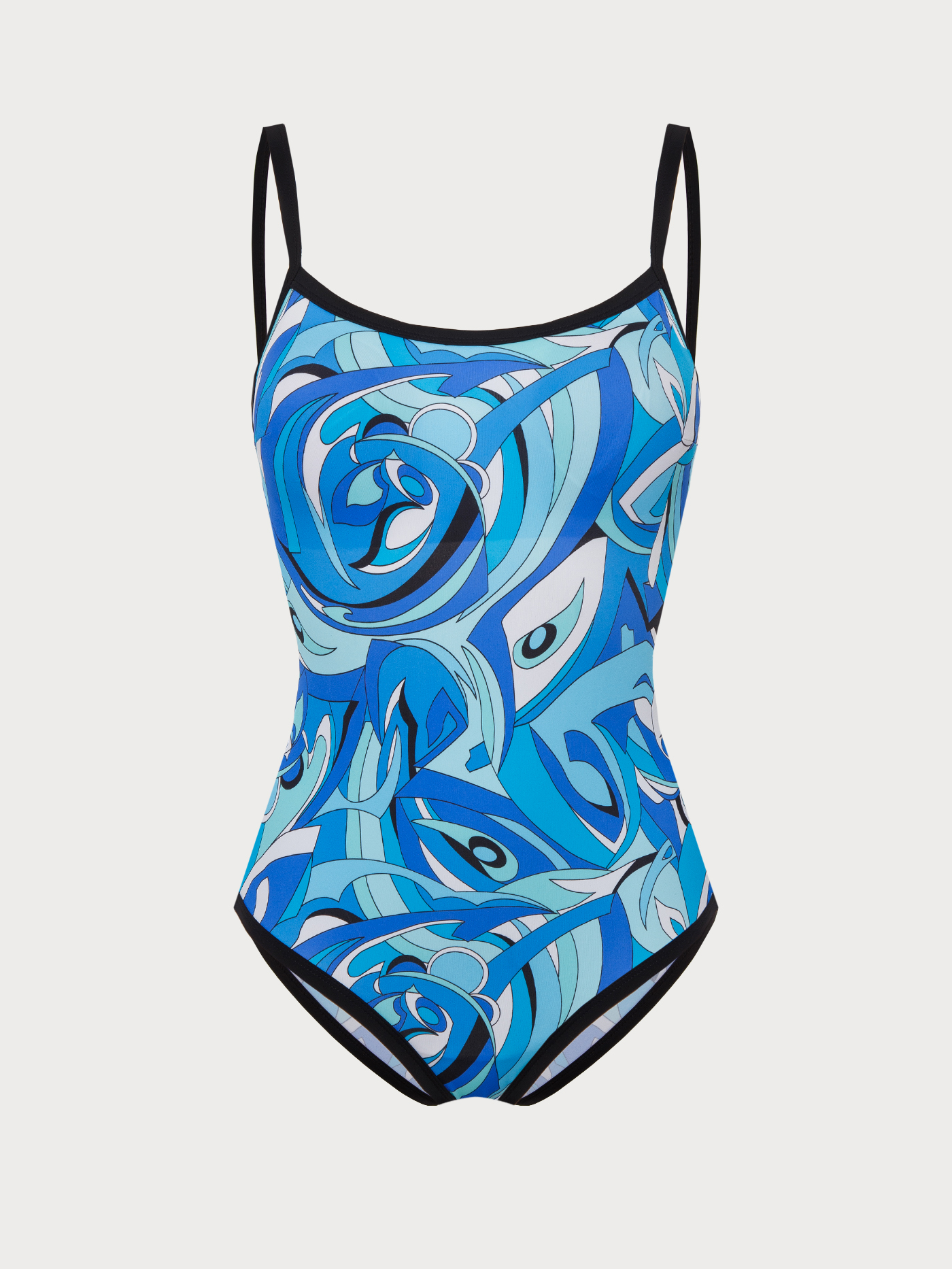 Купальник слитный с мягкой чашкой Принт голубой SBR0909 | фото 3