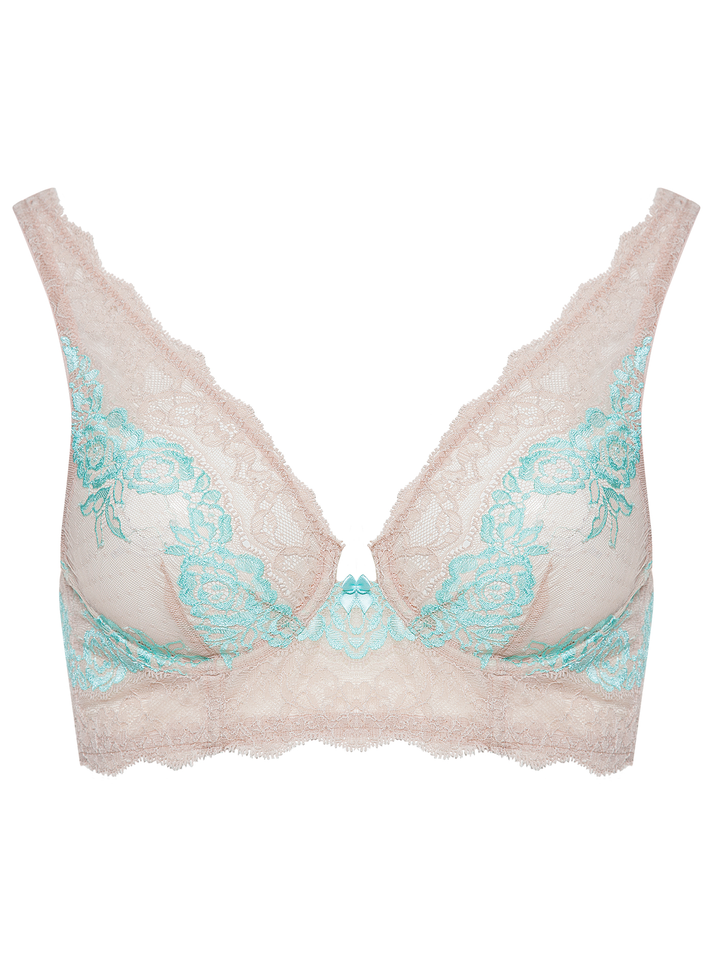 Бюстгальтер мягкий Бежевый с зеленым 2415F1312 | фото 3