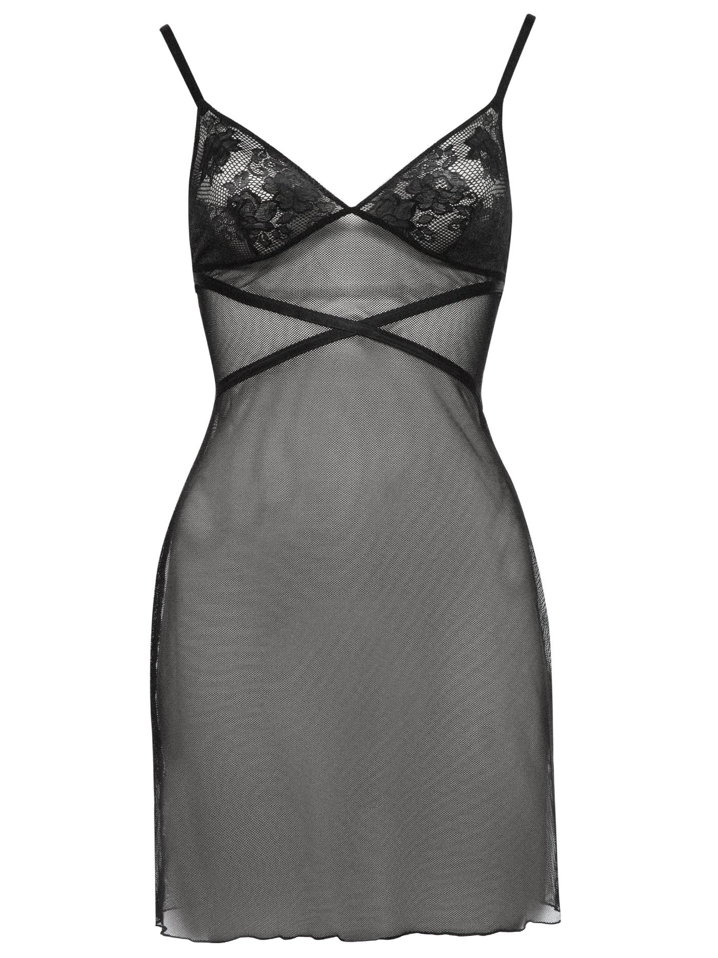 Сорочка на бретелях Черный DE3716CA | фото 3