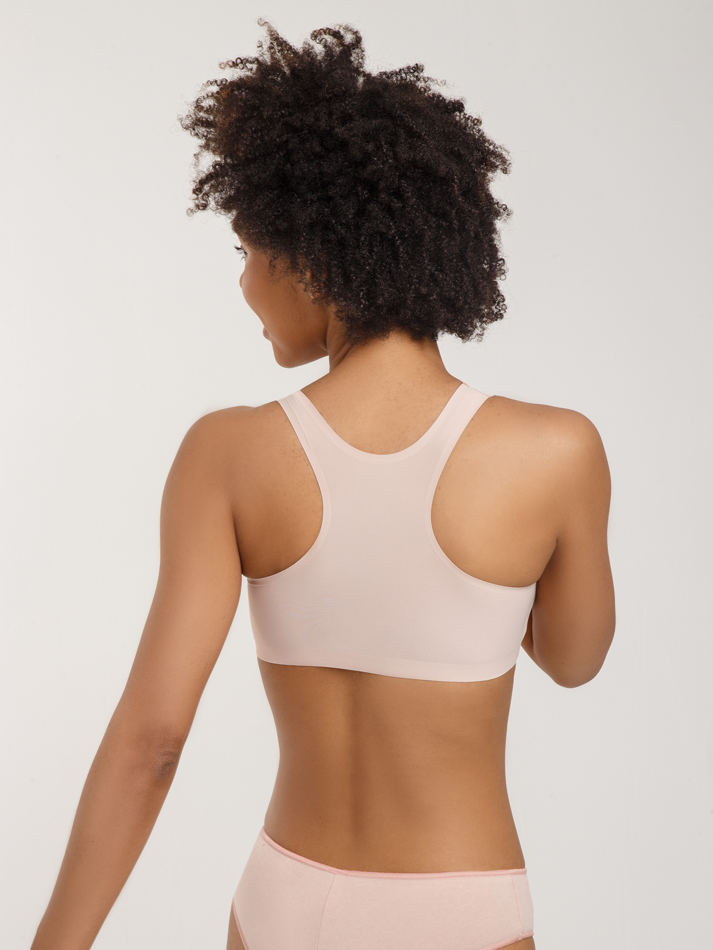 Бюстгальтер мягкий топ Пудровый 6009 | фото 3