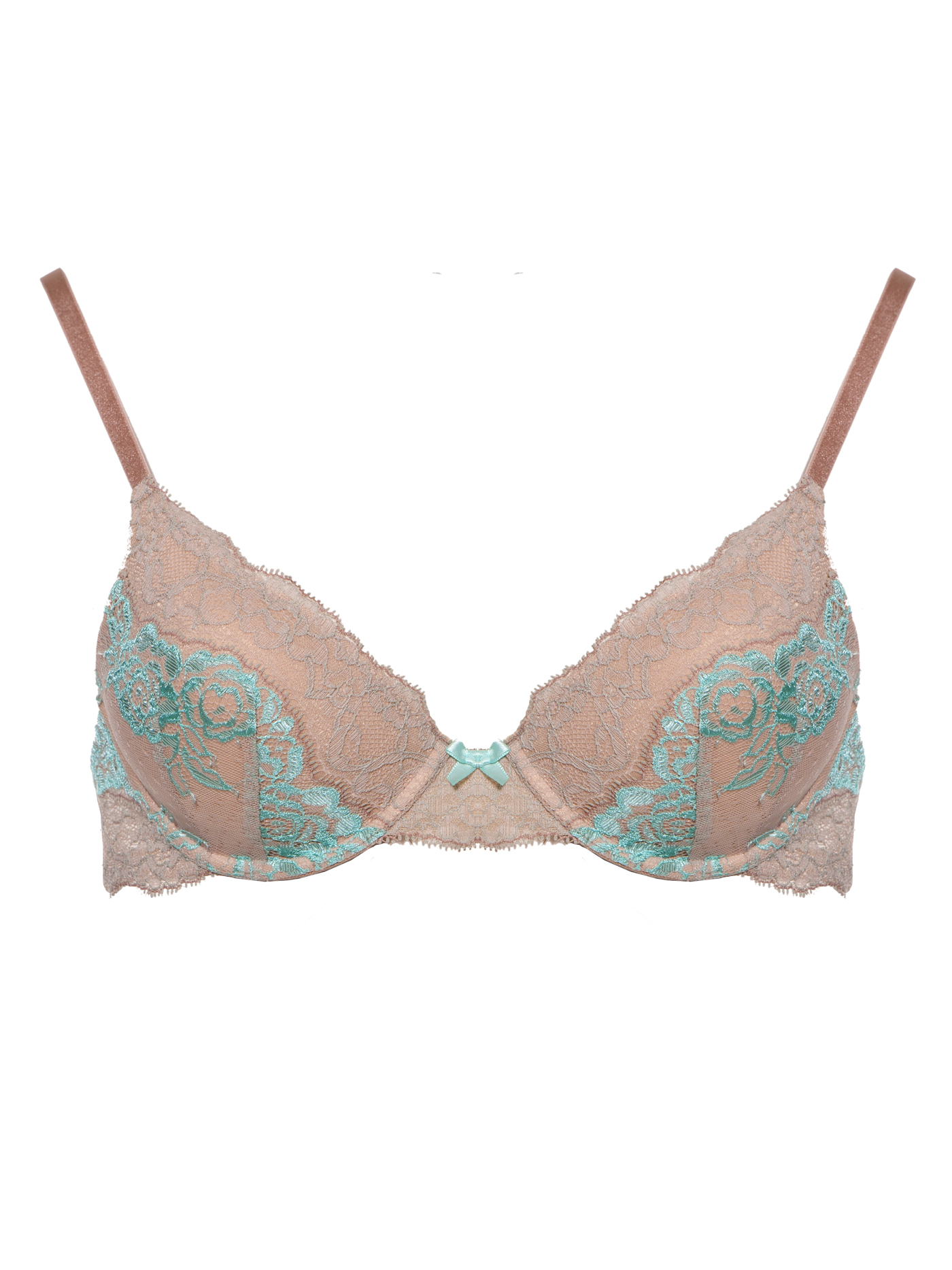 Бюстгальтер t-shirt Бежевый с зеленым 2415F1446 | фото 3