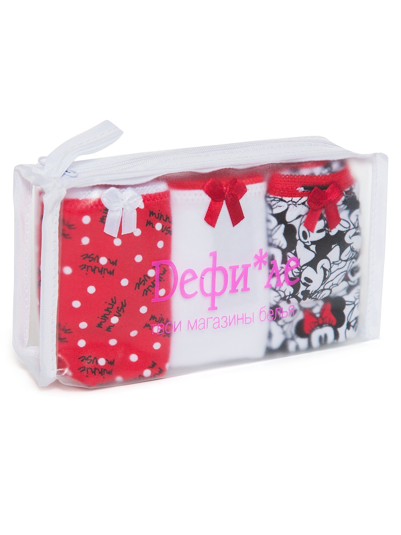Трусы слип набор 3 шт. Принт Минни (красный) DE3717BK | фото 1