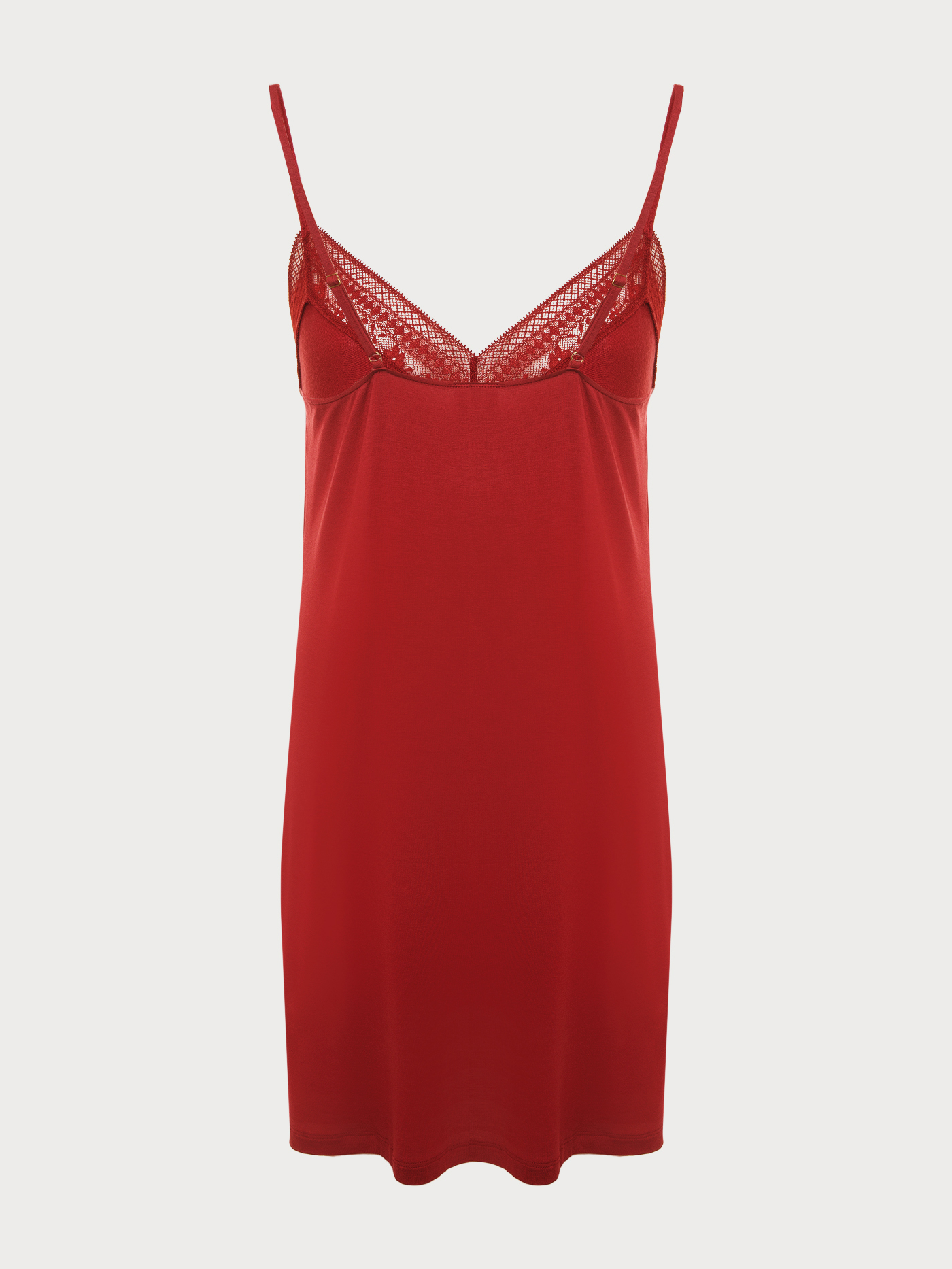 Сорочка на бретелях Бордовый 3017F3207 | фото 6