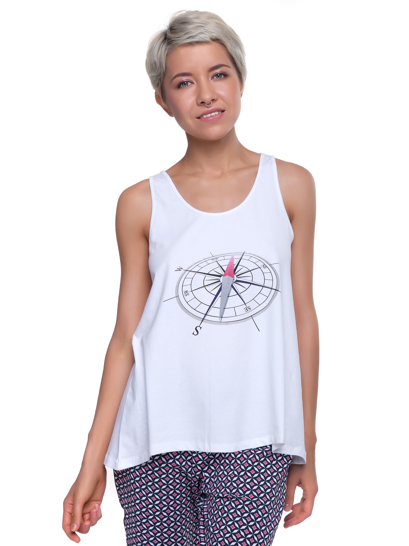 Майка Белый принт NO-5 | фото 1