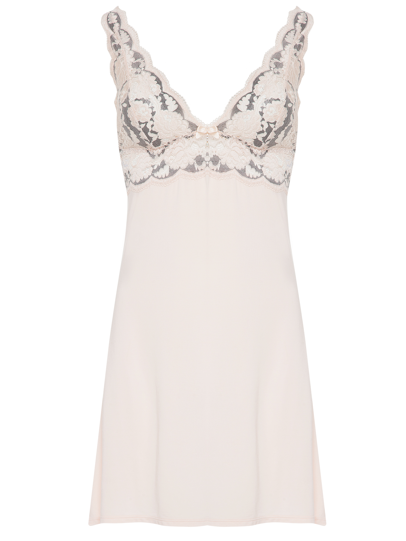 Сорочка на бретелях Серый с бежевым CAM-12092 | фото 3