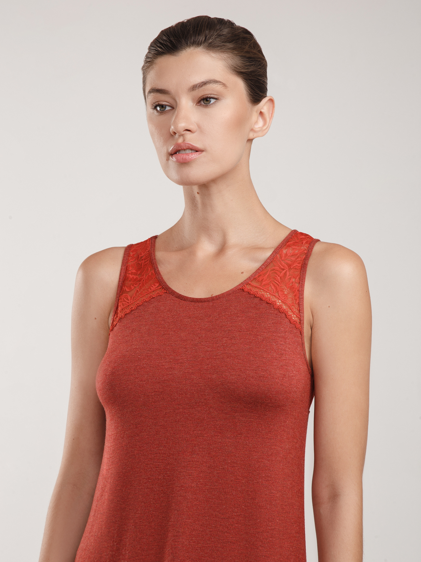 Сорочка на бретелях Терракотовый 2855F3232 | фото 2