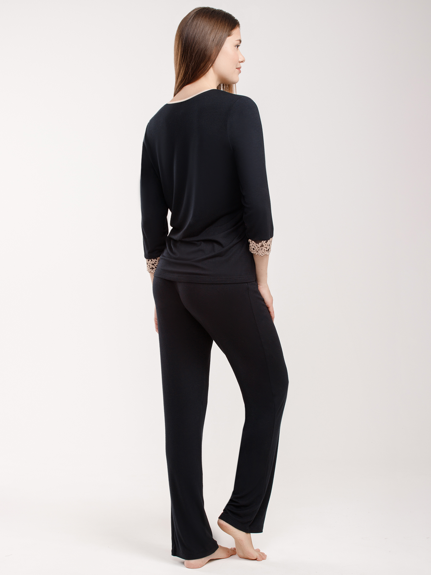 Футболка Черный/бежевый 2959F3432L | фото 4