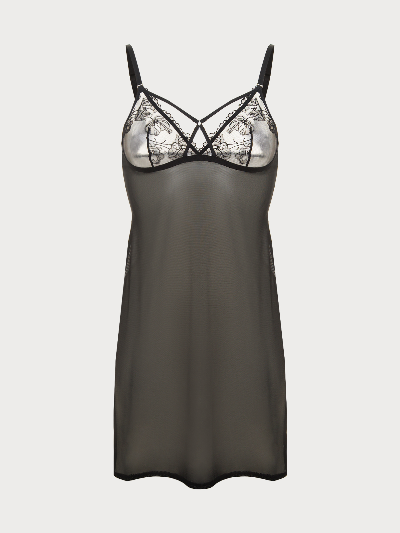 Сорочка на бретелях Черный TR-171125DR | фото 6