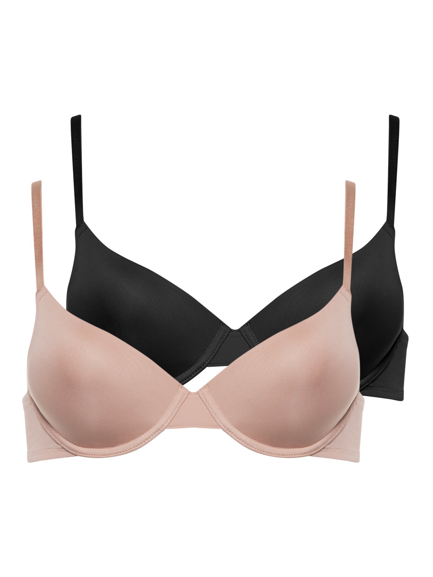 Бюстгальтер t-shirt набор 2 шт. Черный/бежевый MOU-11704 | фото 1