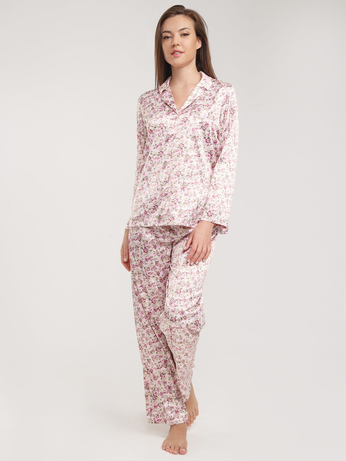 Пижамный топ Розовый принт 2809F3832 | фото 4