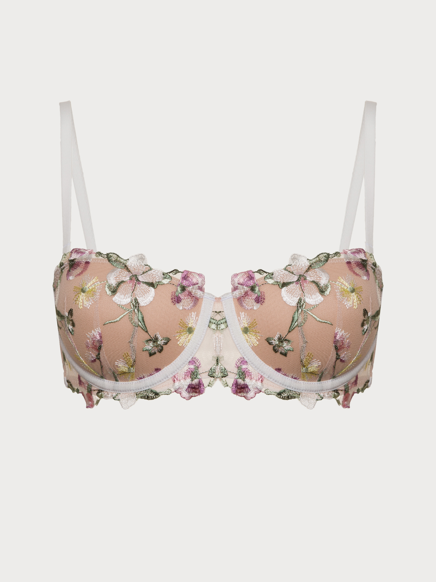 Бюстгальтер балконет t-shirt Принт цветы BLQ-1105PBL | фото 7