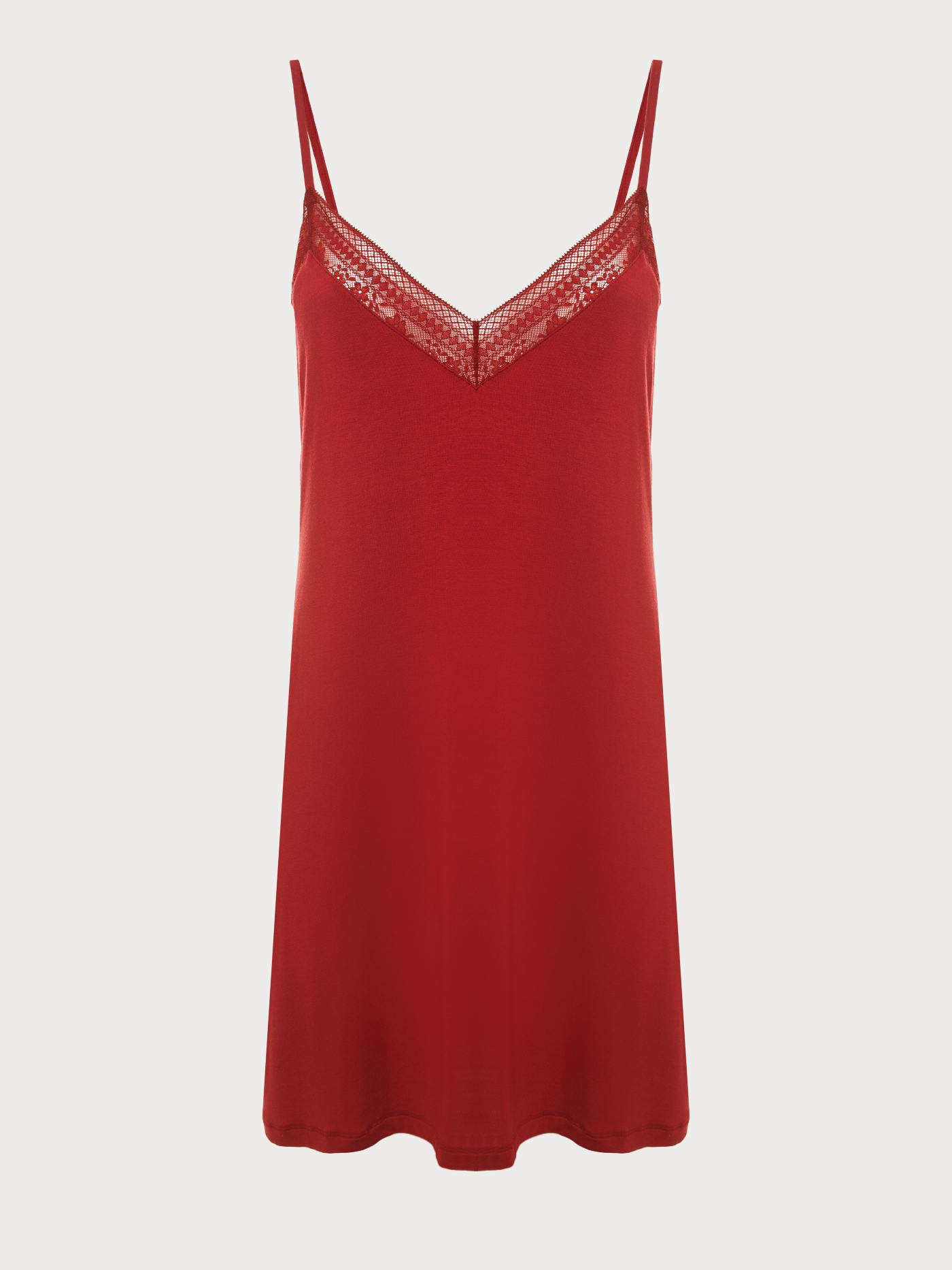 Сорочка на бретелях Бордовый 3017F3207 | фото 5