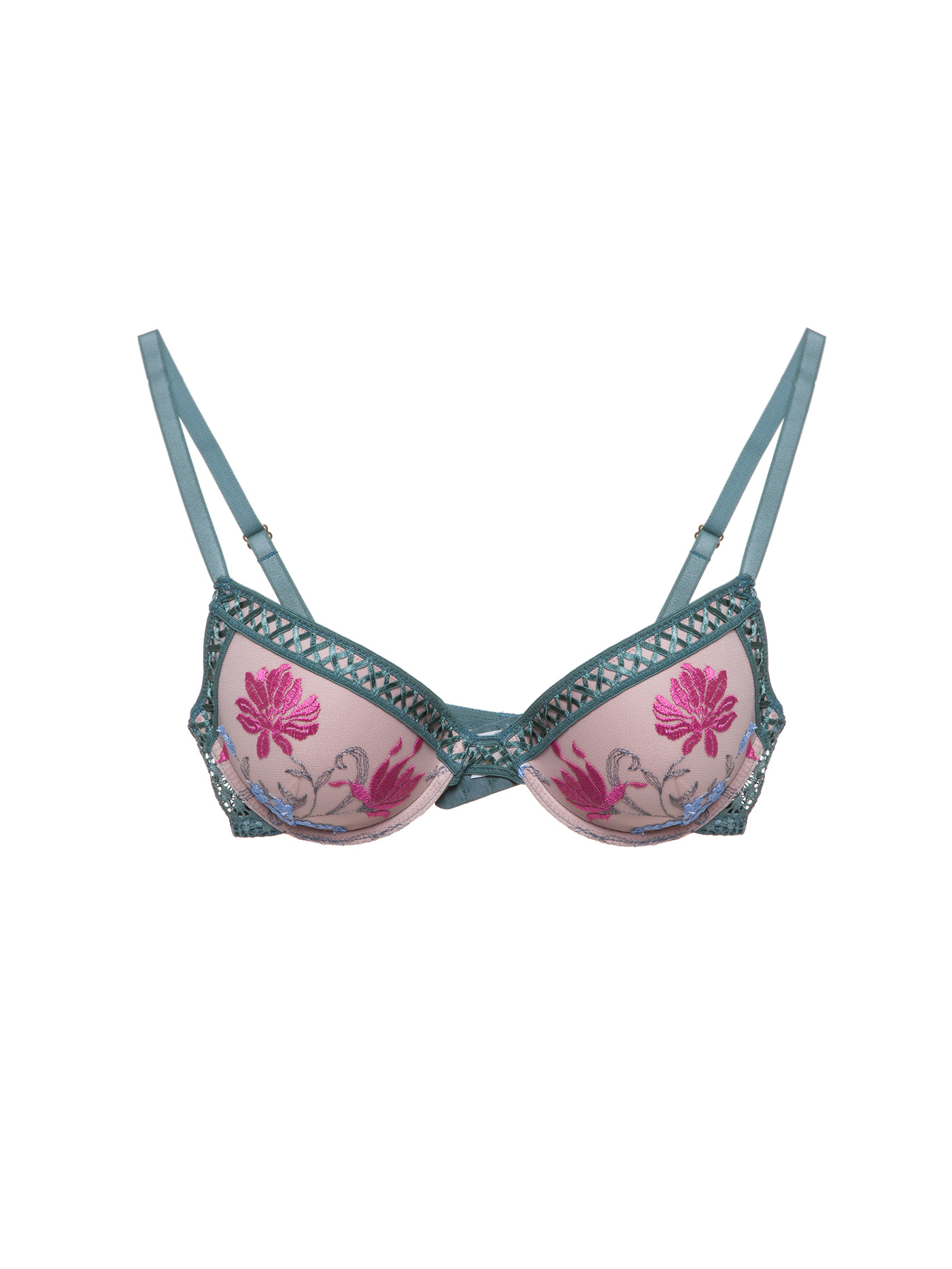 Бюстгальтер push-up Хаки с розовым 2403F1138 | фото 3