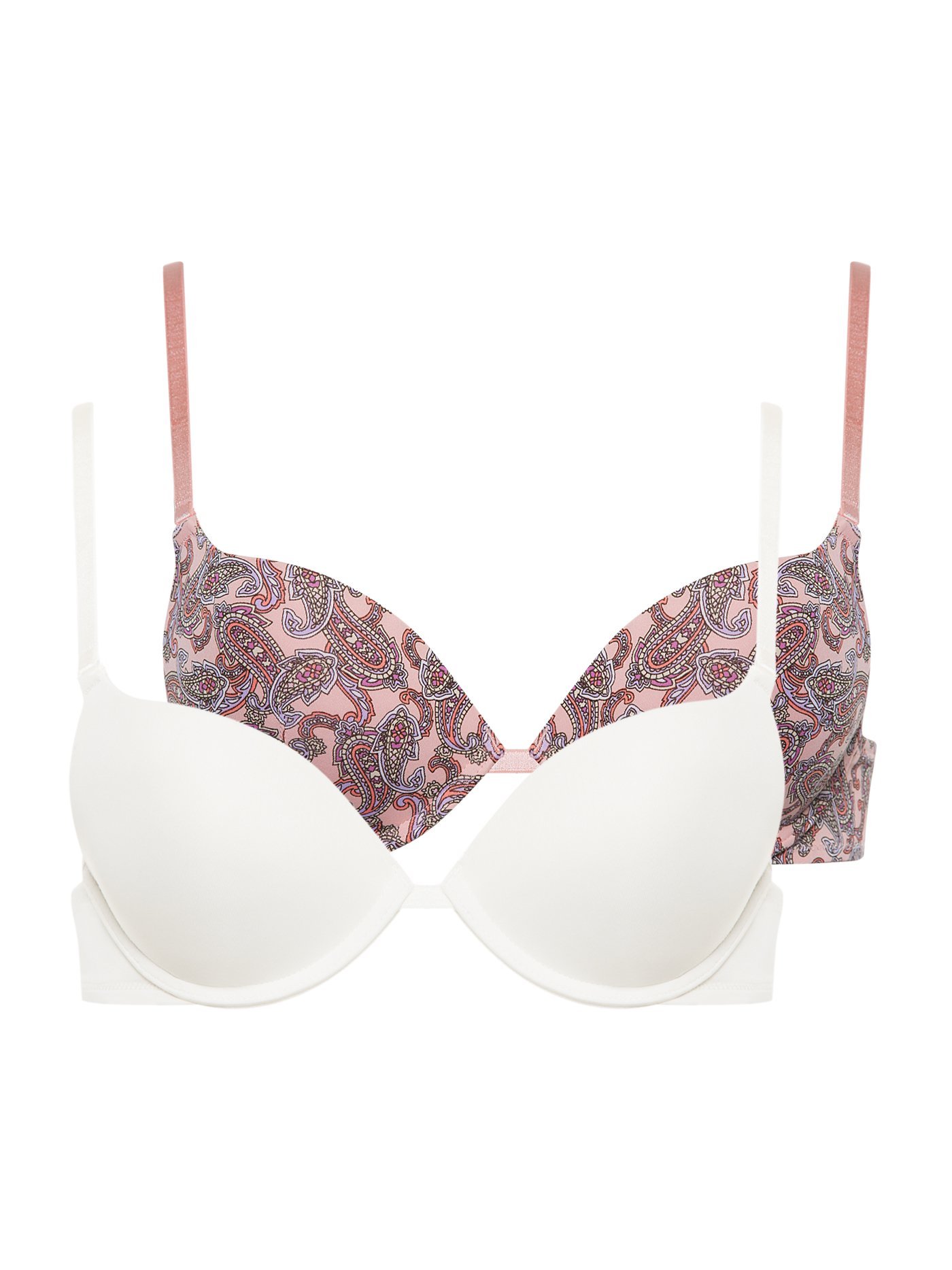 Бюстгальтер push-up набор 2 шт. Принт пейсли/айвори MOU-11705 | фото 1